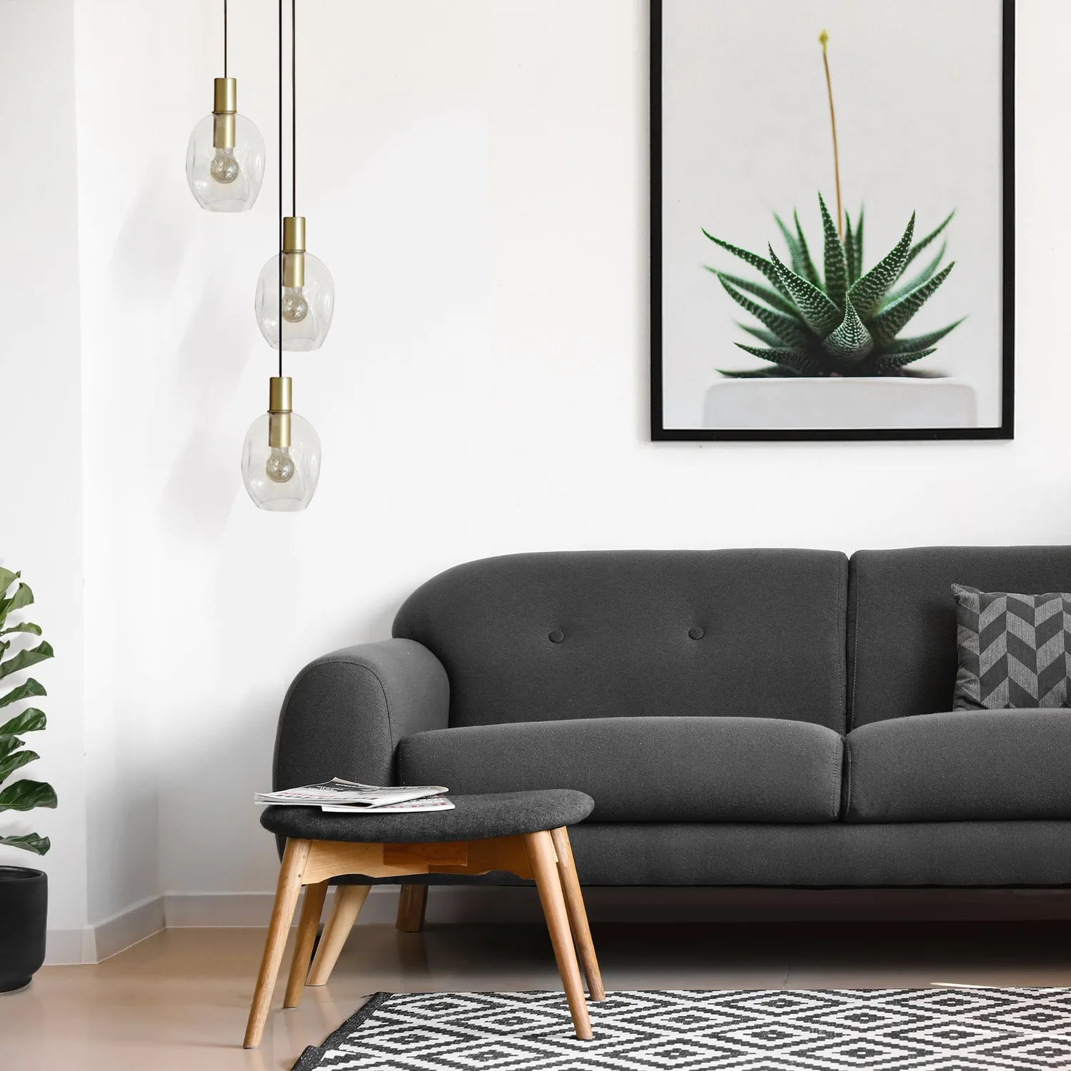 Tosel Vingolf lampadario oro 3 luci vetro trasparente