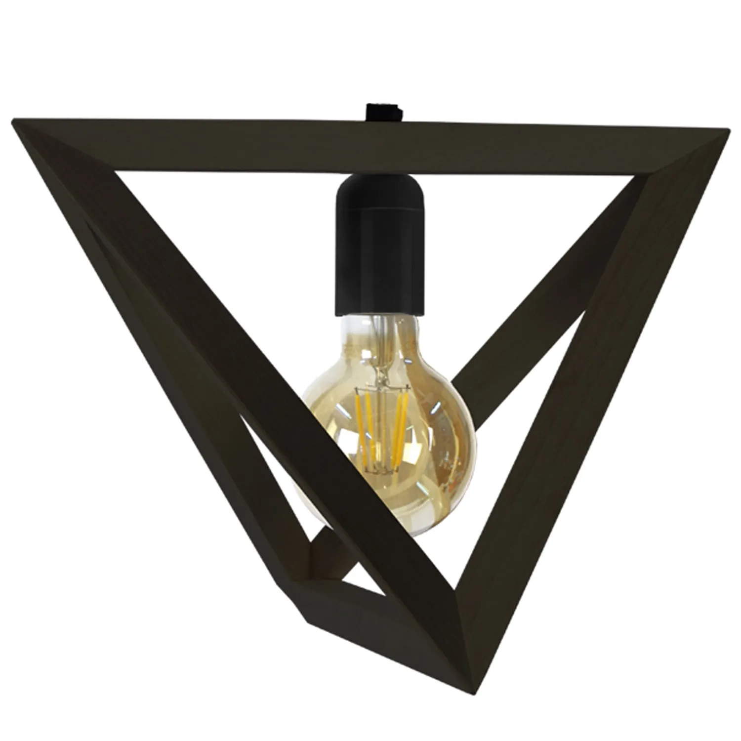Tosel Tétraèdre A Lampadario Legno 3 Luci 80x90 cm