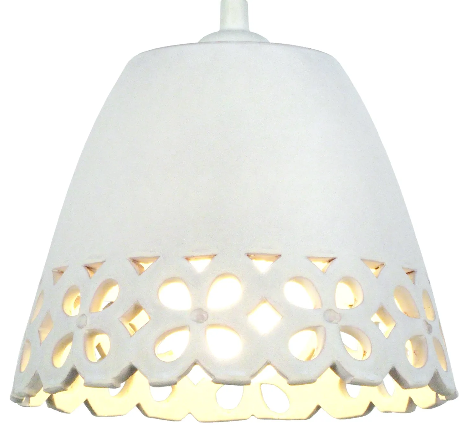 Tosel Faro sospensione ceramica rossa conica 17x100 cm