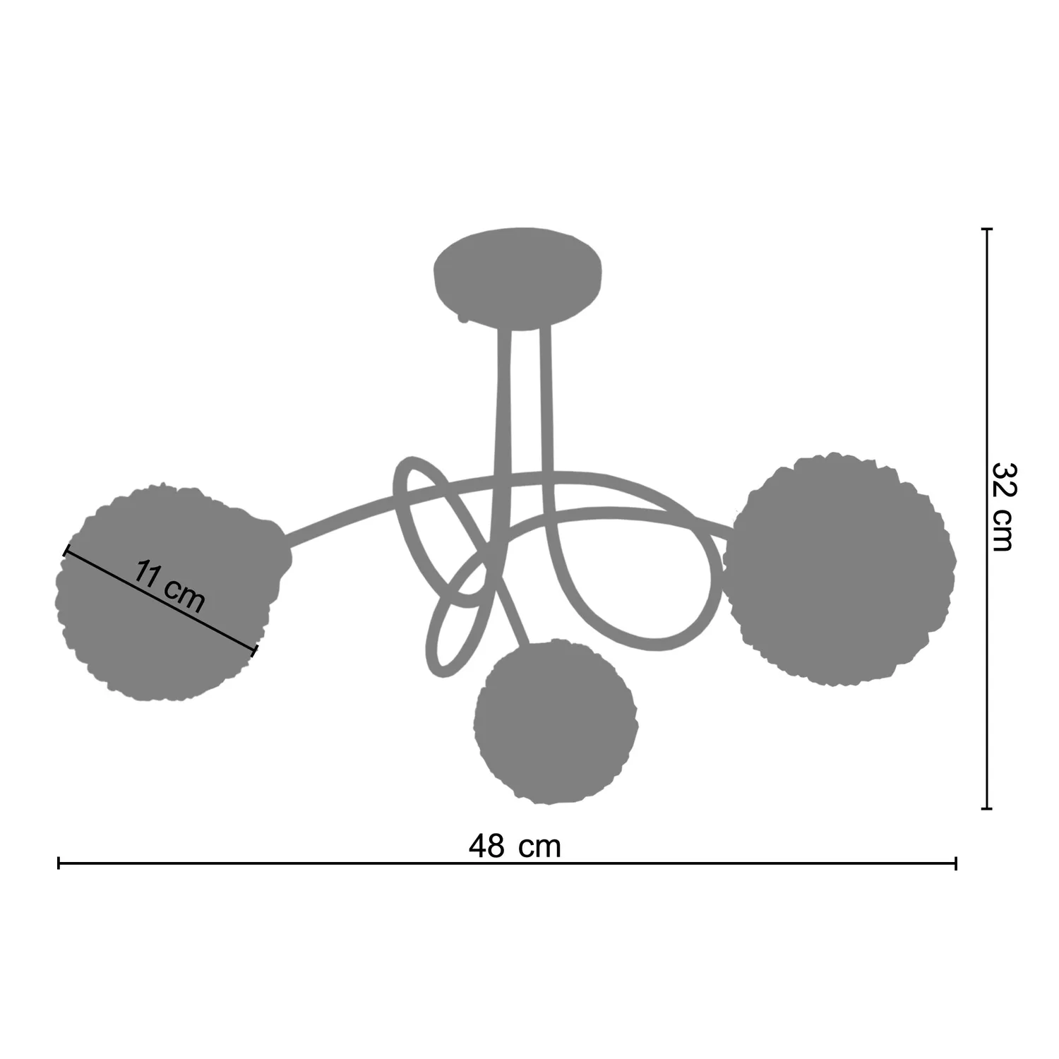 Tosel Actuelle lampadario metallo alluminio 48 cm