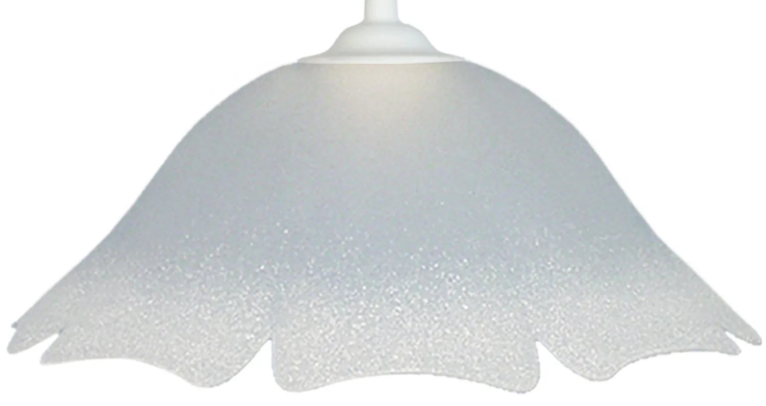 Tosel Clochete sospensione vetro bianco satinato 35x100 cm