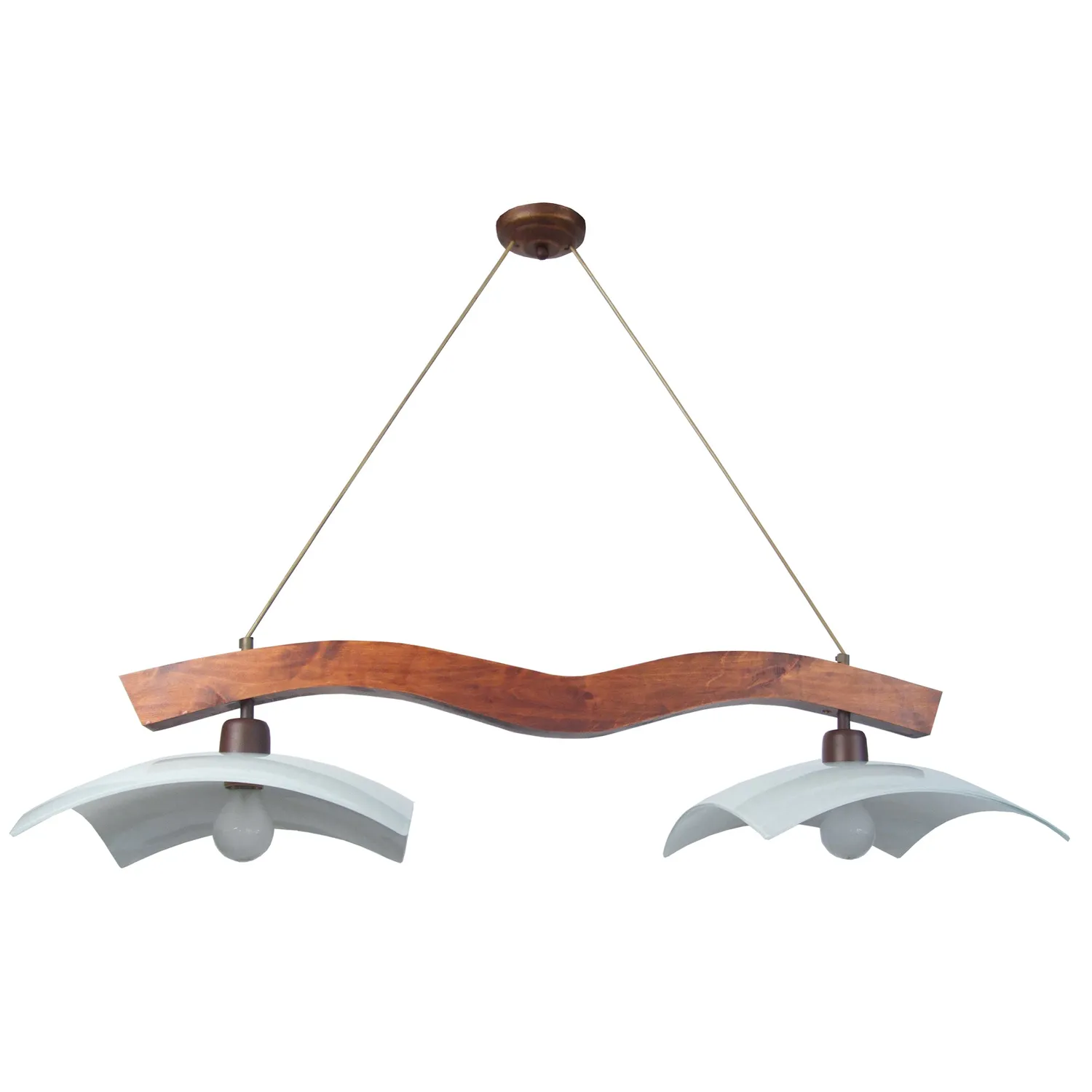 Tosel Poutres Cable Bar lampadario 95 cm scuro vetro