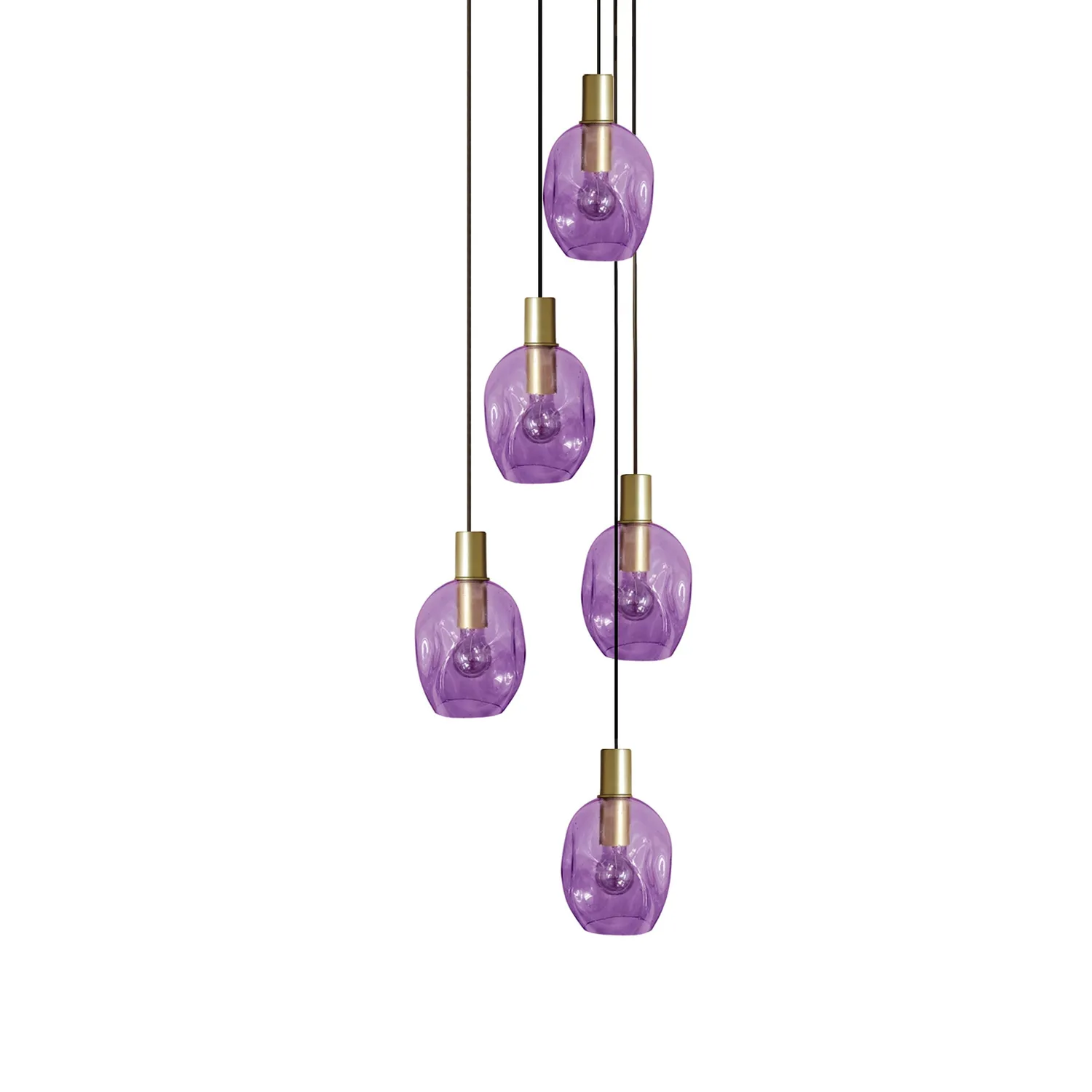 Tosel Vingolf lampadario oro trasparente 40x100 cm vetro