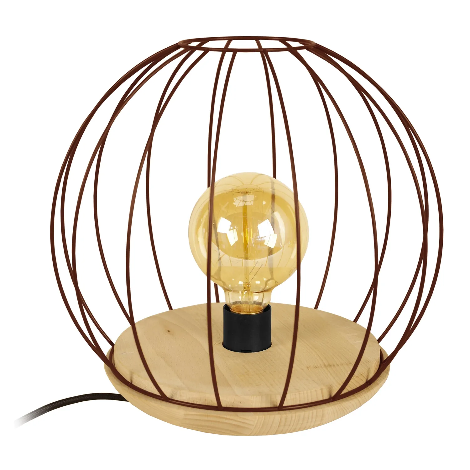 Tosel Pacentro lampada tavolo legno 30 cm bianca E27
