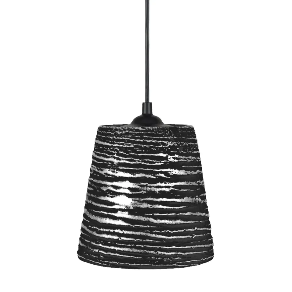 Tosel Lamas sospensione ceramica bianca conica E27