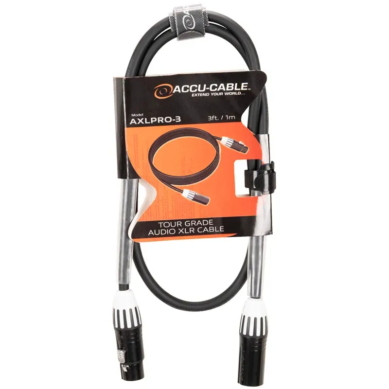 Accu-Cable AXLPRO-3 cavo XLR microfono 1 m tour-grade