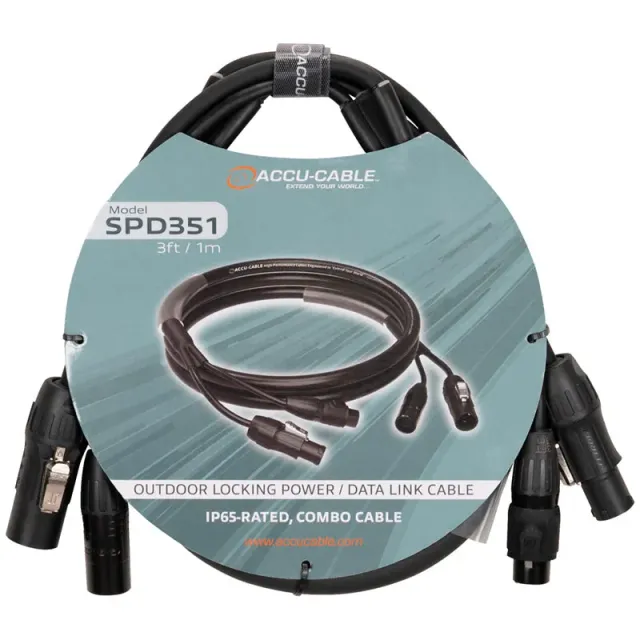 American DJ Accu-Cable SPD351 cavo combo DMX IP65 1m