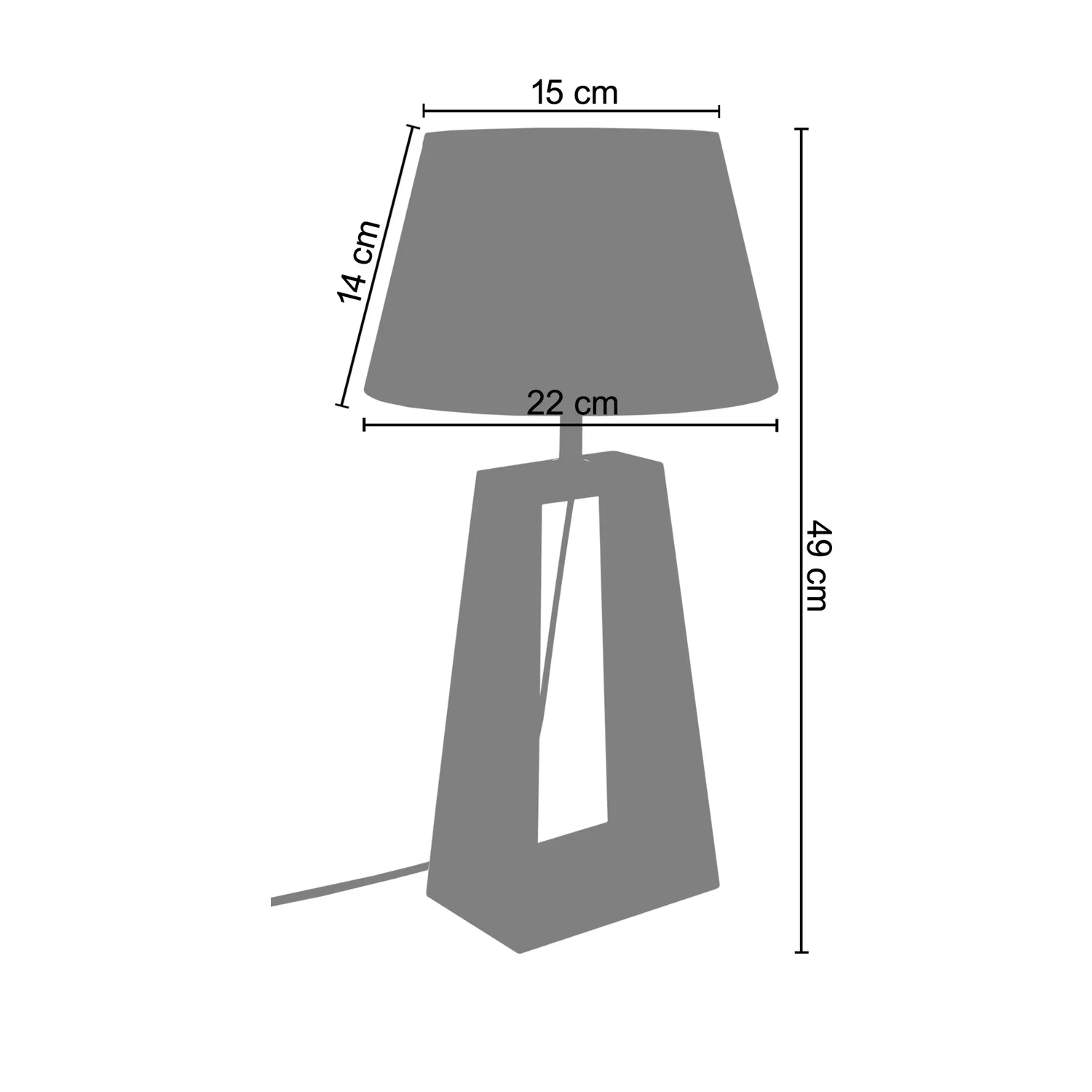 Tosel Mikelli lume da tavolo triangolare bianco 49 cm