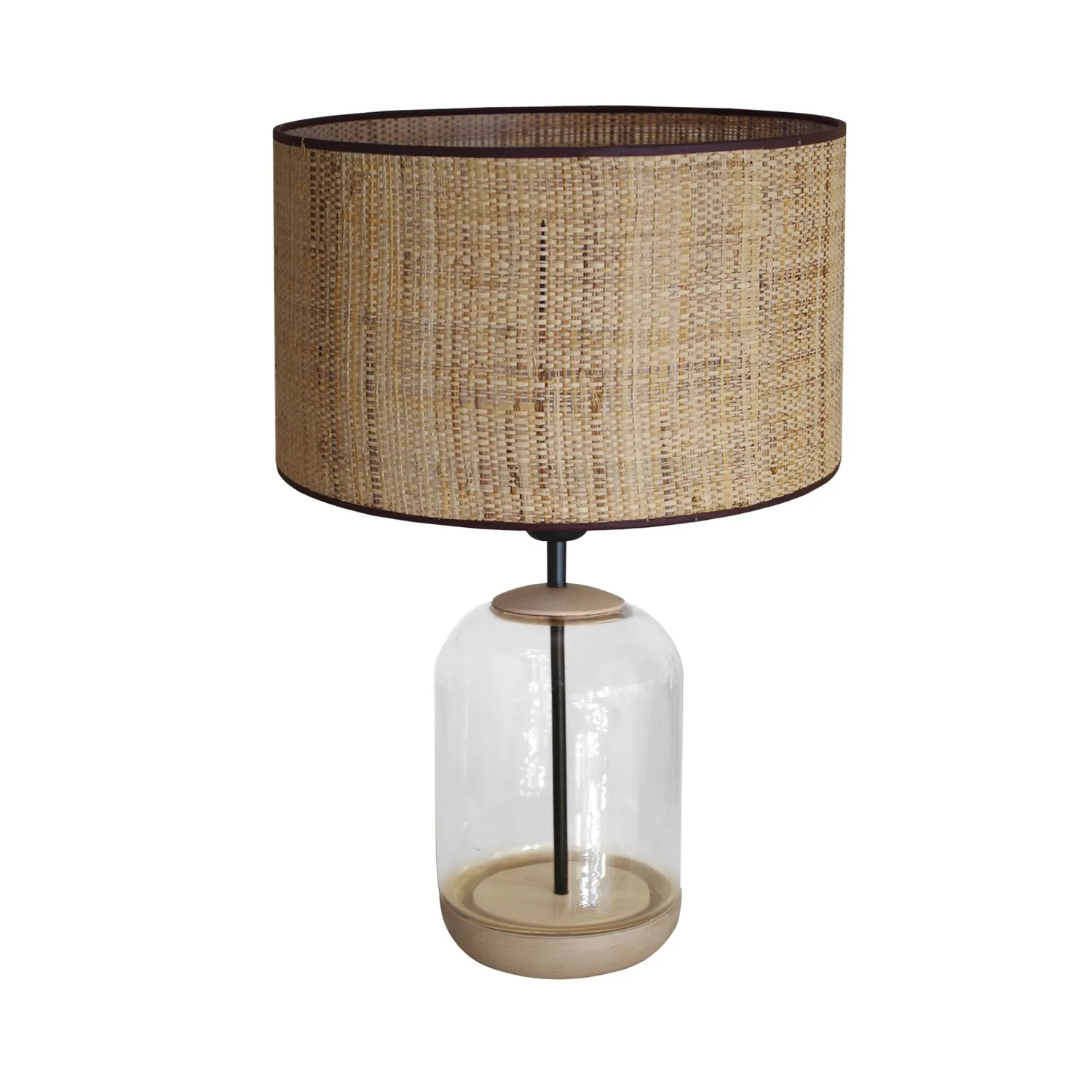 Tosel Svalbard Big lampada tavolo legno vetro E27