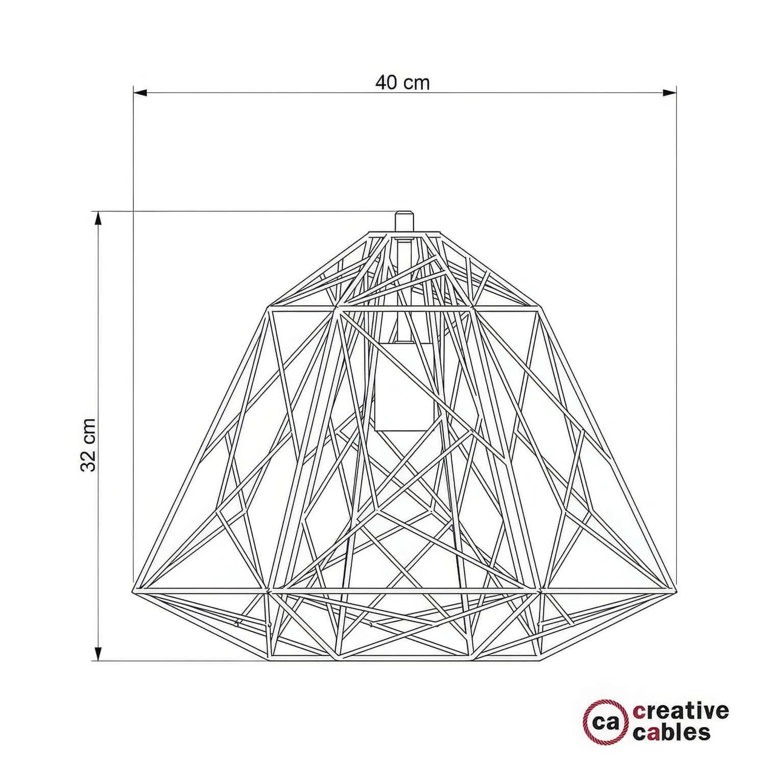 Creative Cables Apollo XL gabbia metallo bianca E27 40 cm