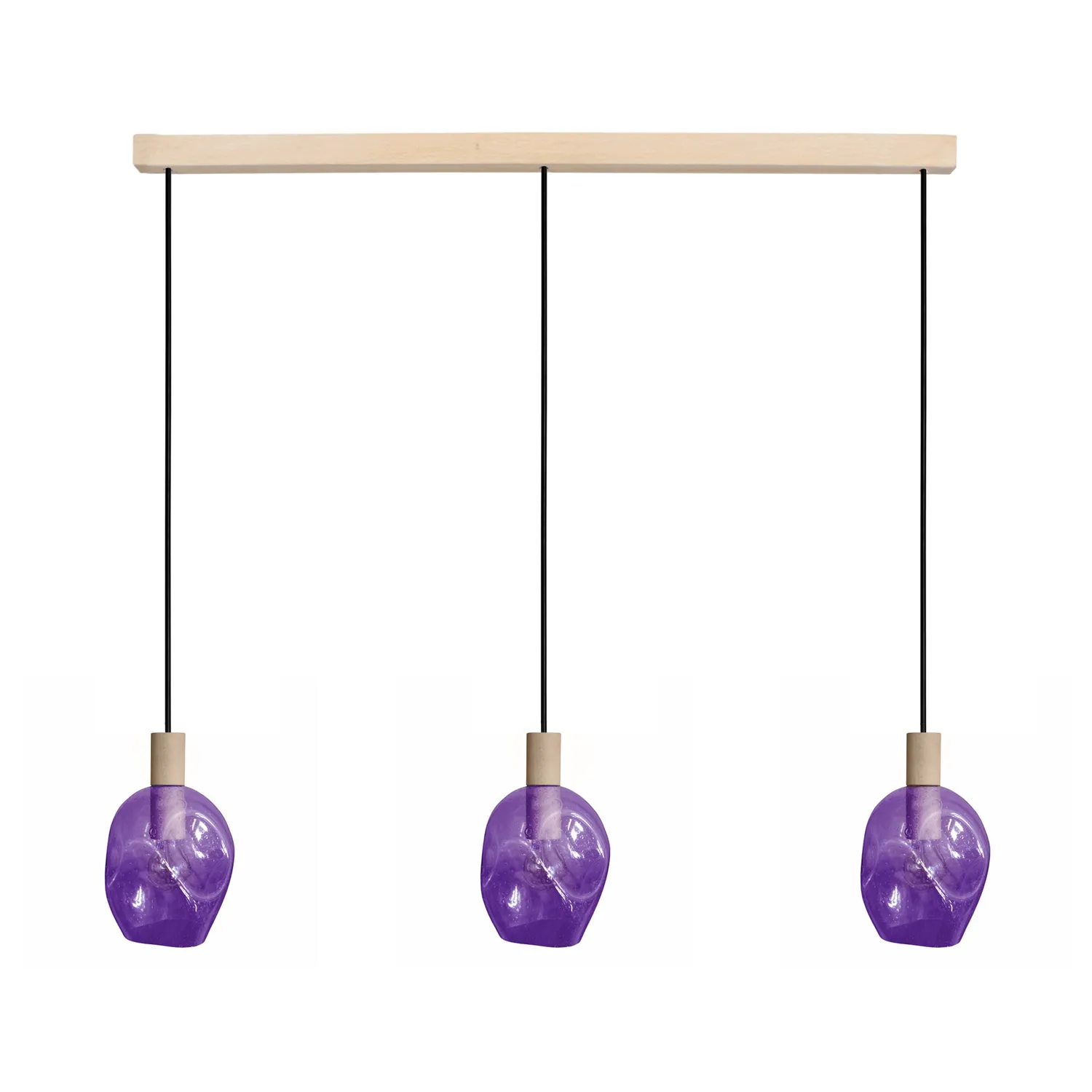Tosel Vingolf Lampadario Barra 70cm Legno Trasparente