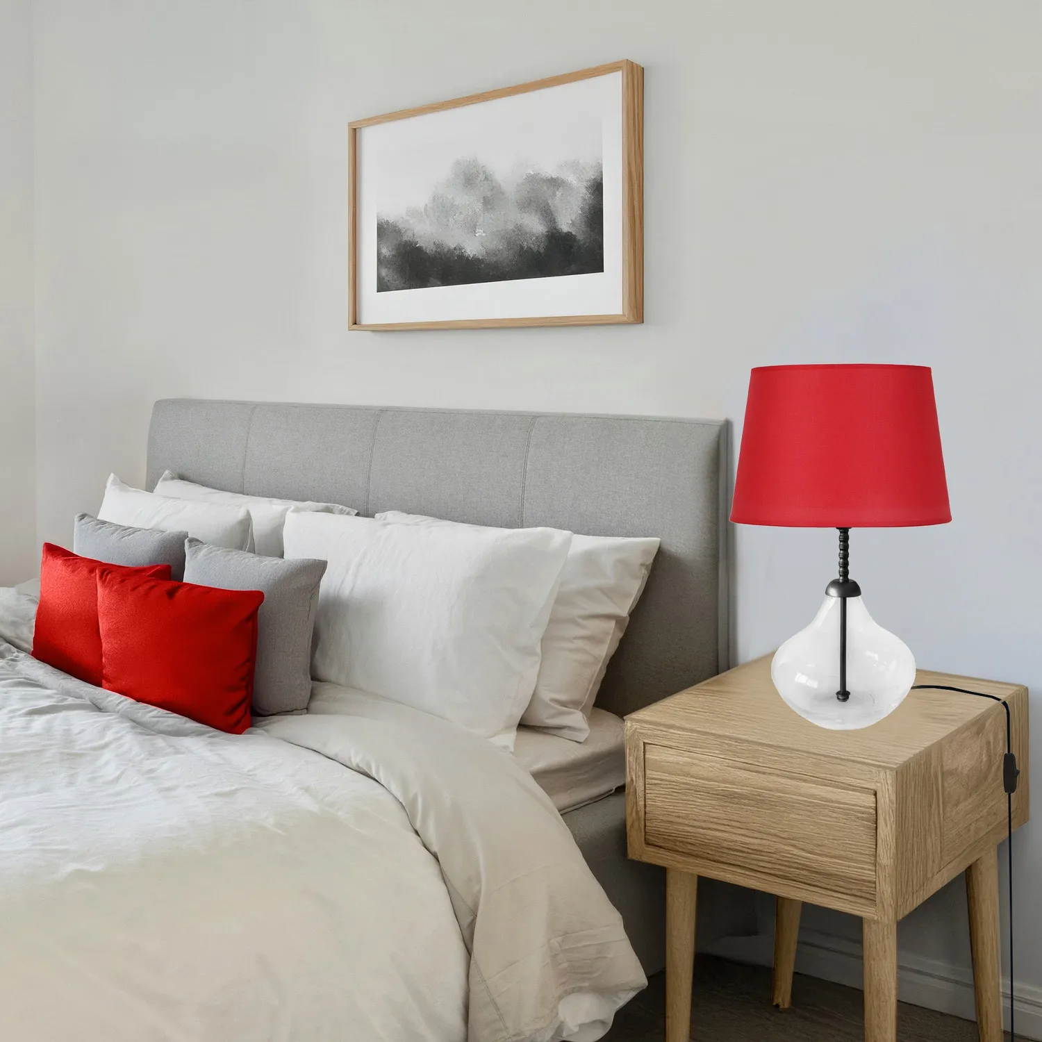 Tosel Delf lampada tavolo bianca 53 cm vetro E27