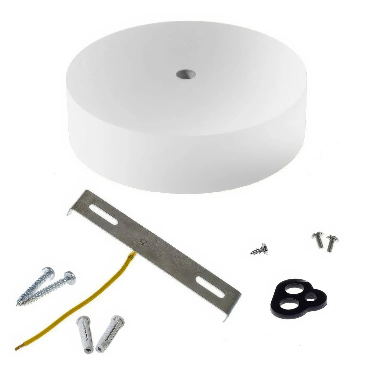 Creative Cables Rosone Soffitto Legno Bianco 120mm E27