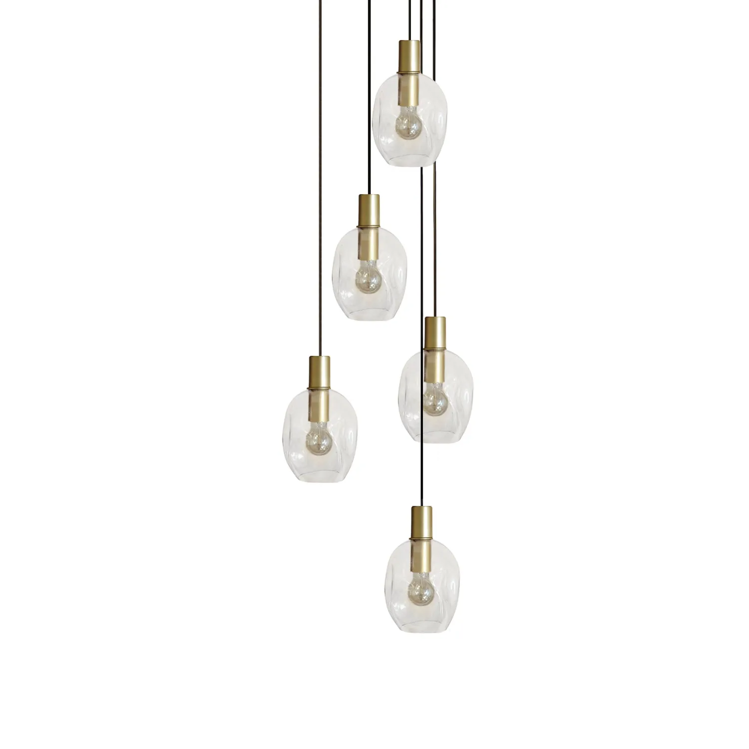 Tosel Vingolf lampadario oro trasparente 40x100 cm vetro