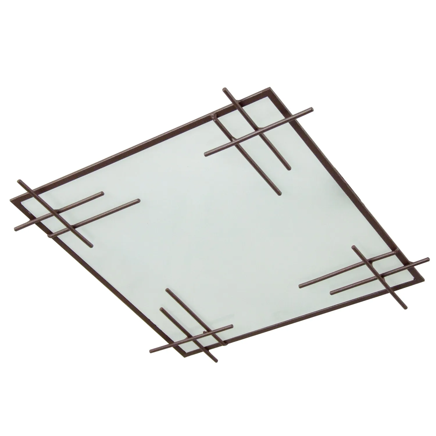 Tosel Tokyo Plafoniera Vetro Quadrata Bianca 35 cm