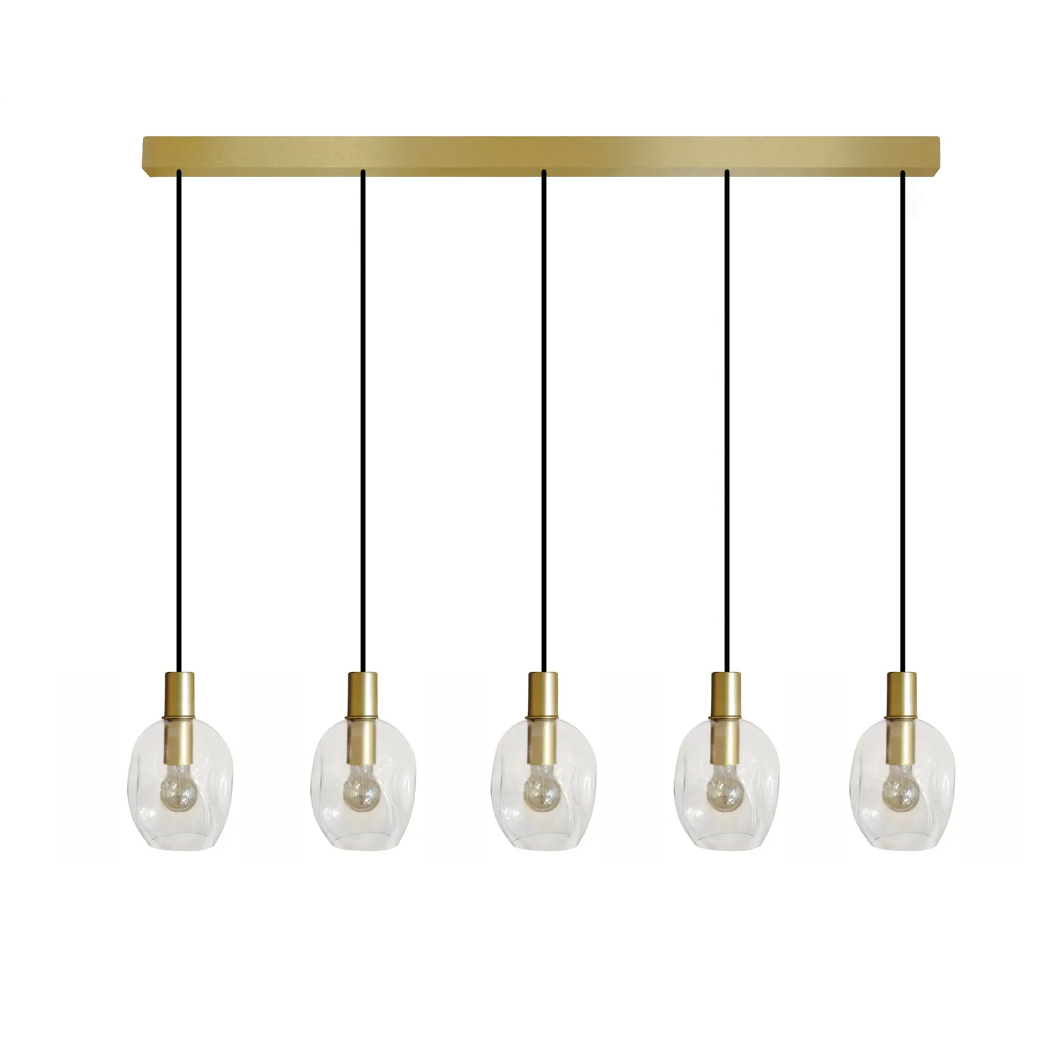 Tosel Vingolf lampadario barra oro trasparente 100 cm