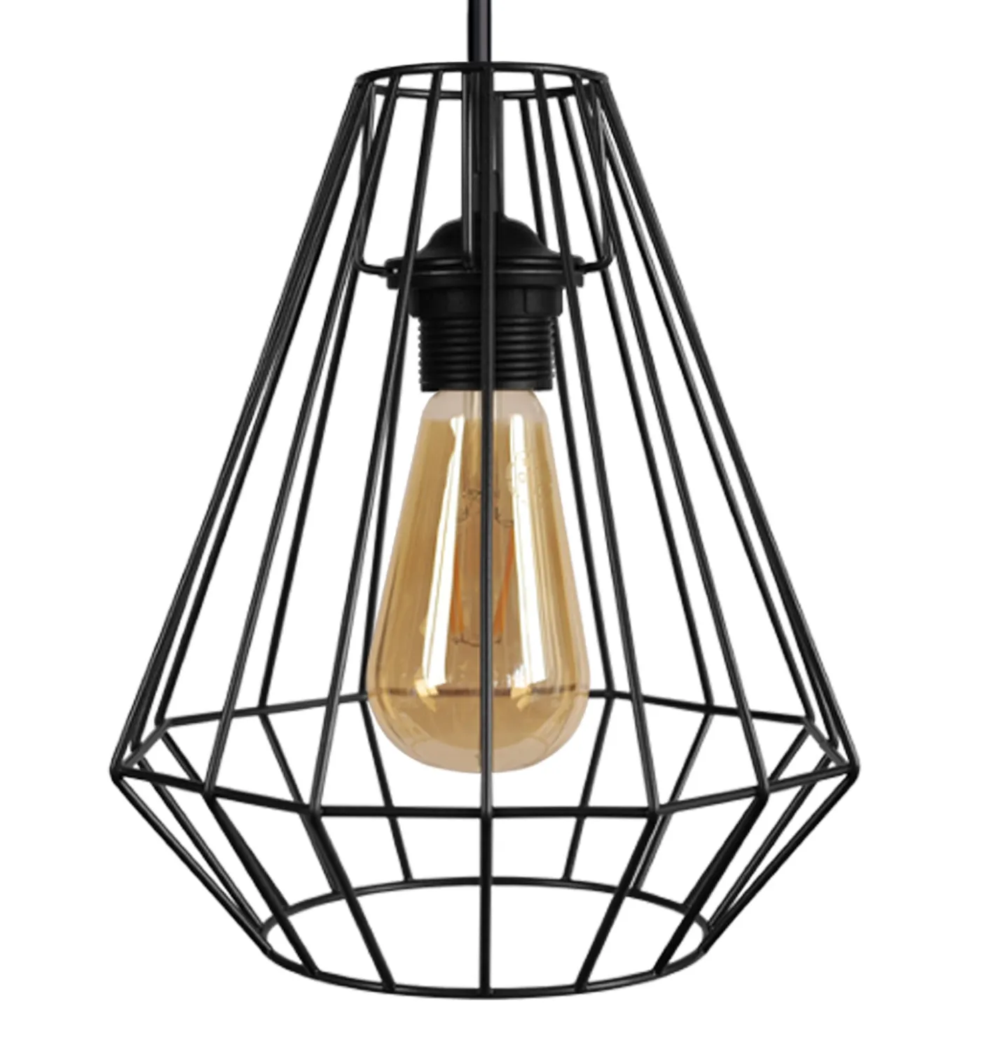 Tosel Diamond A sospensione metallo conica nera 20x100cm