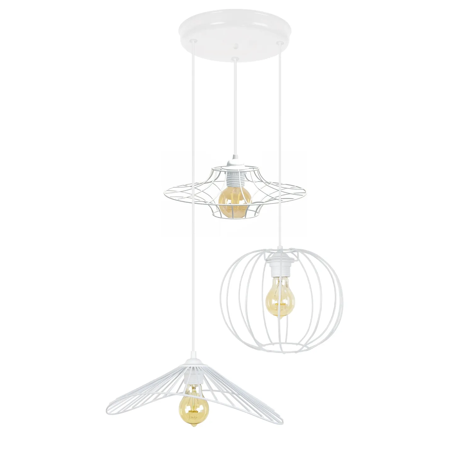 Tosel Asolo Lady Ufo lampadario 45 cm bianco metallo