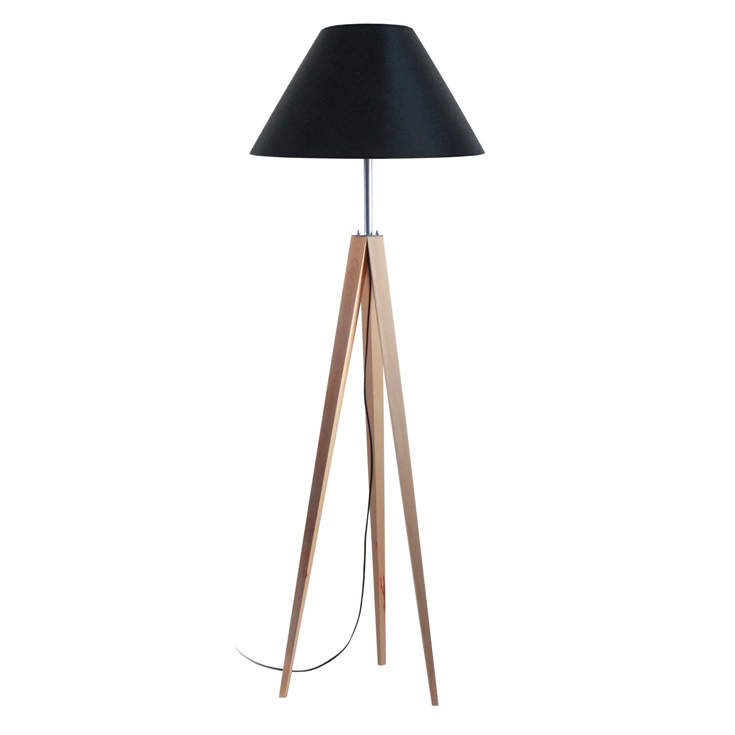 Tosel Idun B Piantana Treppiede Legno Nero 50x163 cm E27