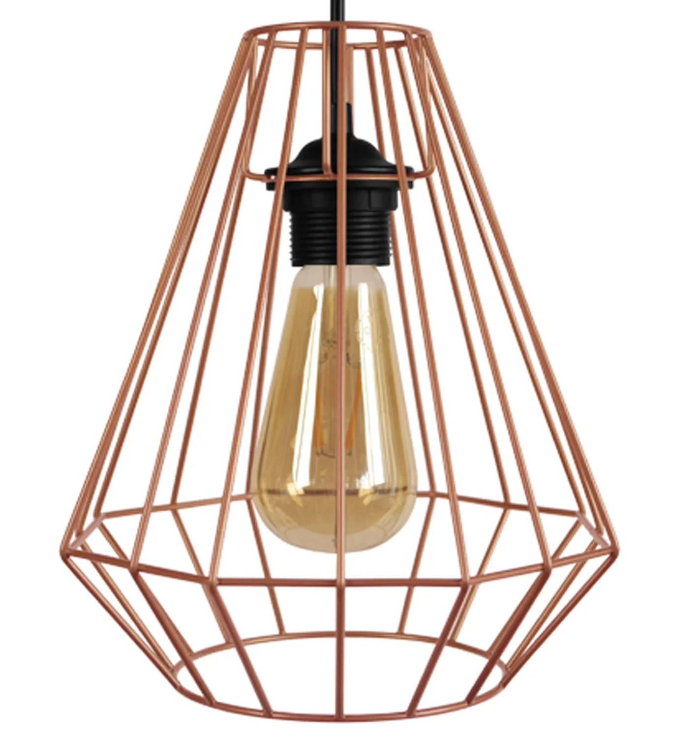 Tosel Diamond A sospensione metallo conica nera 20x100cm
