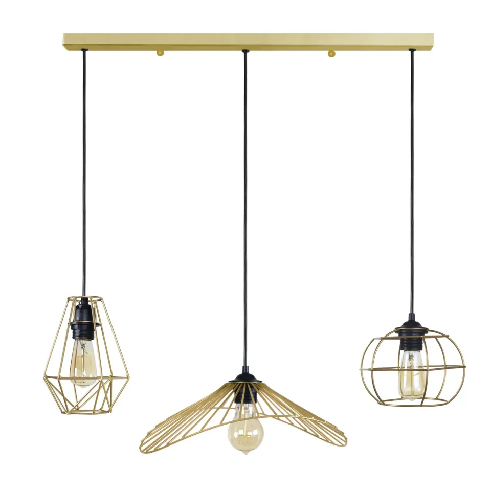 Tosel Olympia Lady Villepot lampadario barra 90 cm bianco 3xE27