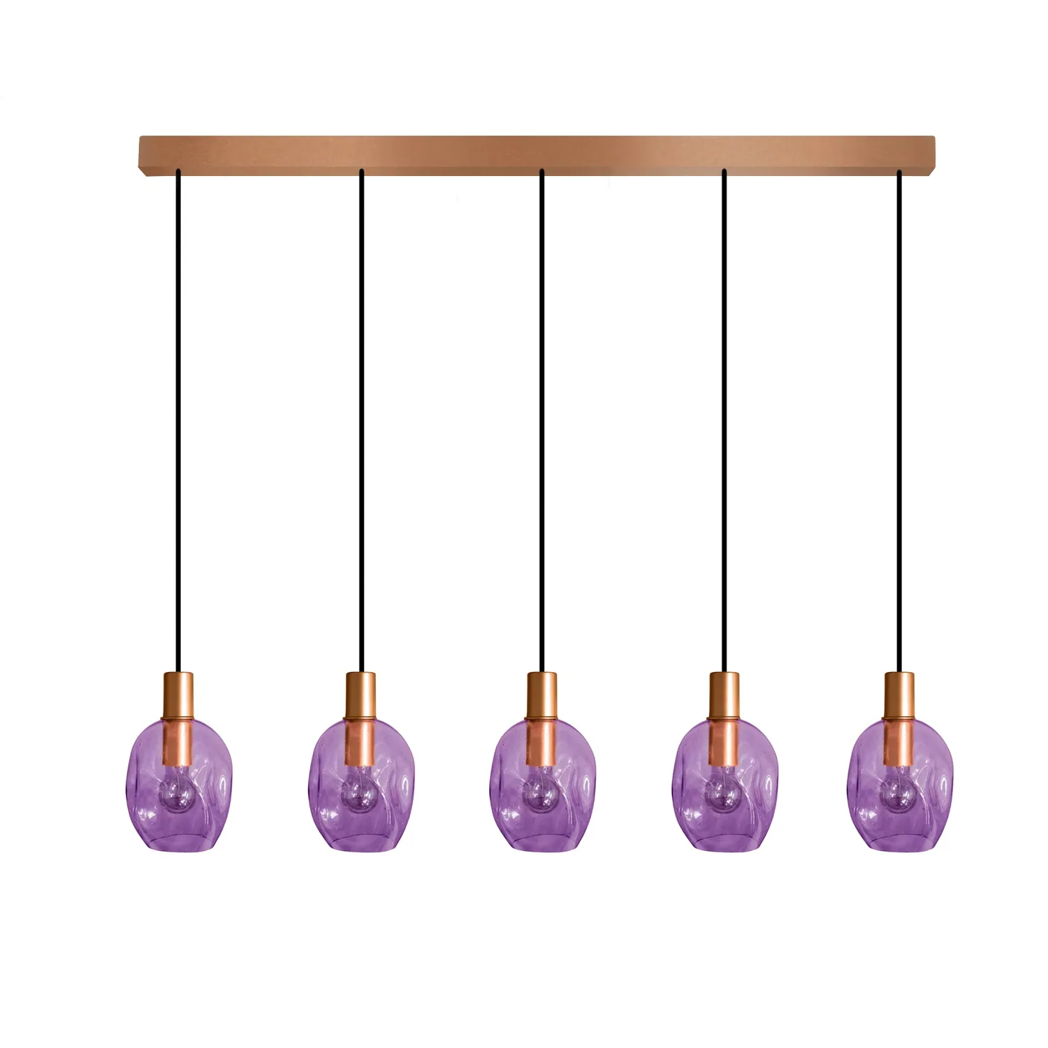 Tosel Vingolf Lampadario Rame Vetro 5 Luci E27