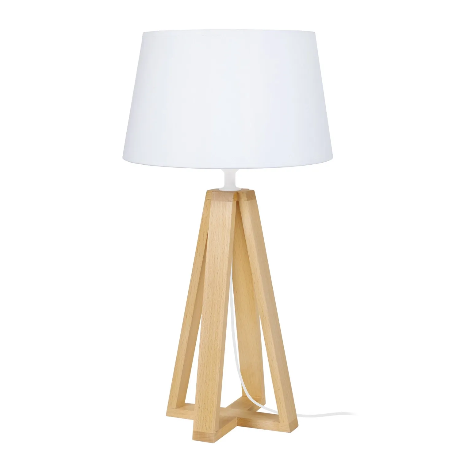Tosel Linkoping lampada tavolo legno bianco 51 cm E14