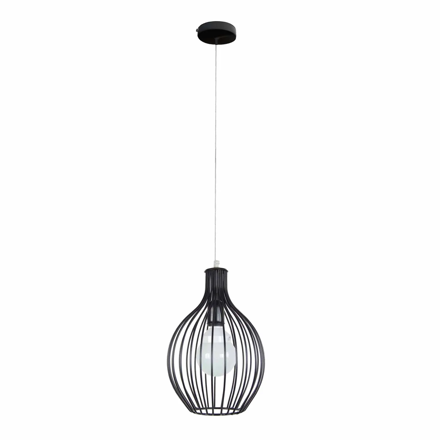 Tosel Rugby sospensione cupola nero 24x100 cm E27
