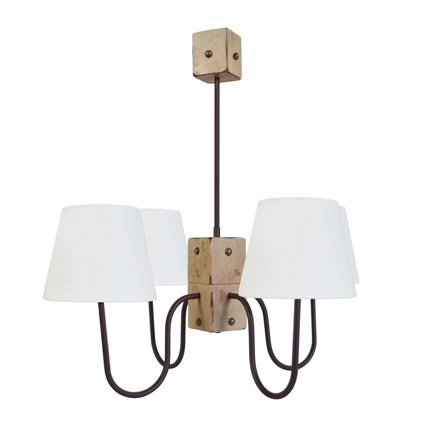 Tosel Tacks lampadario legno marrone 4 luci E14