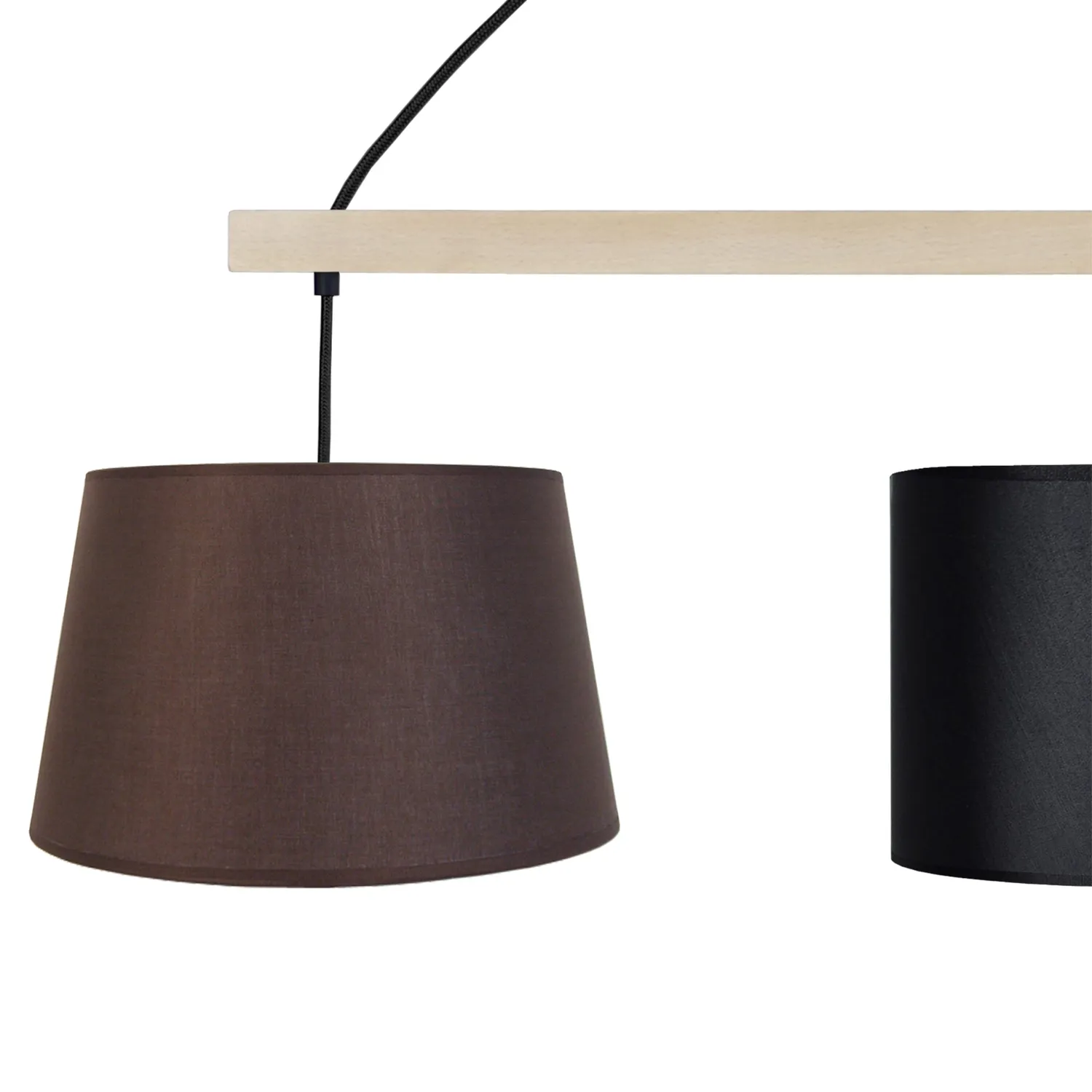 Tosel Amsterdam lampadario barra legno naturale 80cm 3 luci
