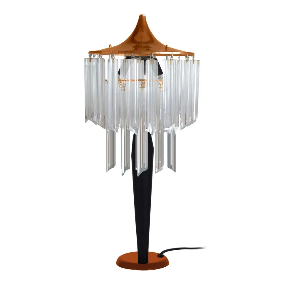 Tosel Leipzig lampada da tavolo cromo 36x60cm vetro