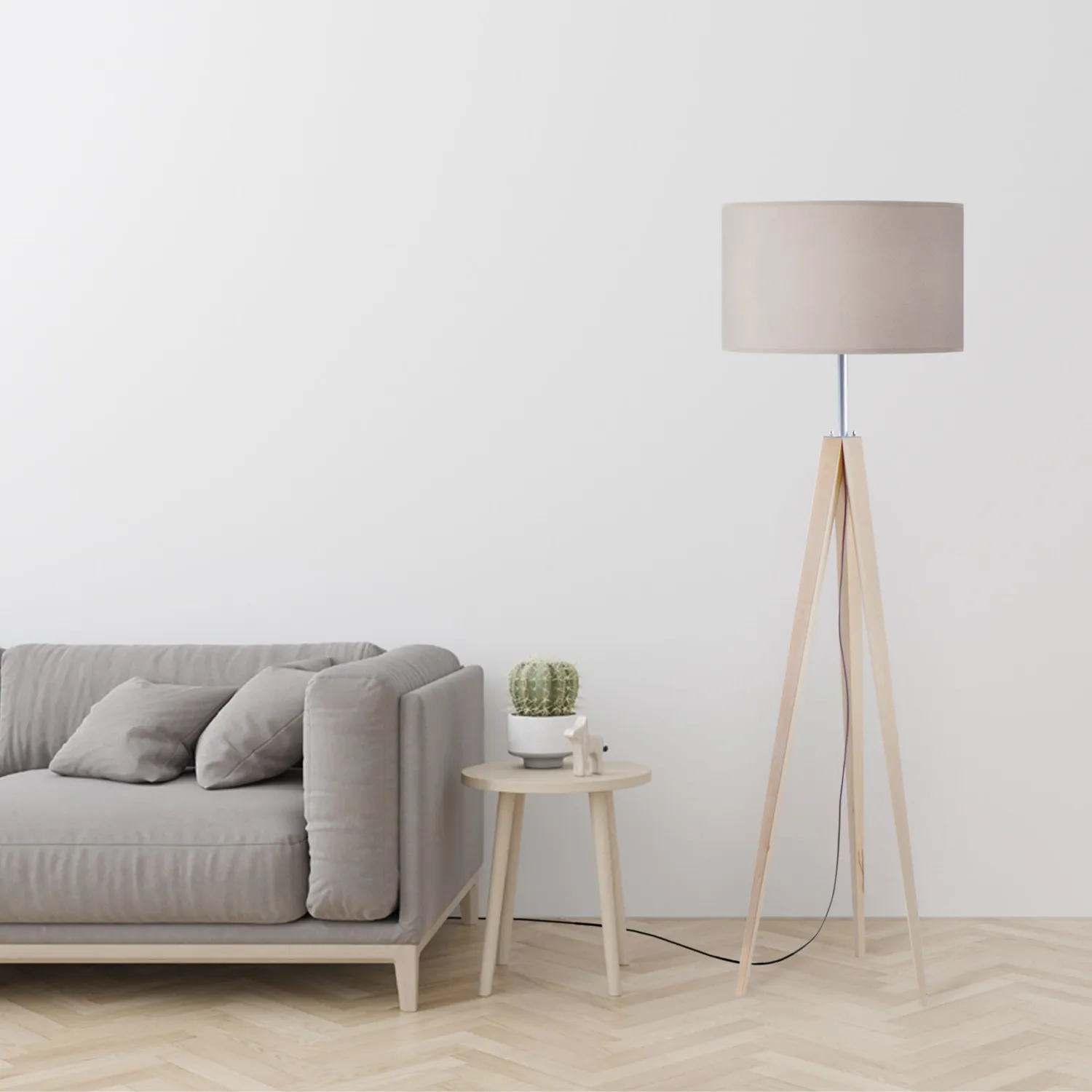 Tosel Idun B piantana treppiede legno 161 cm E27