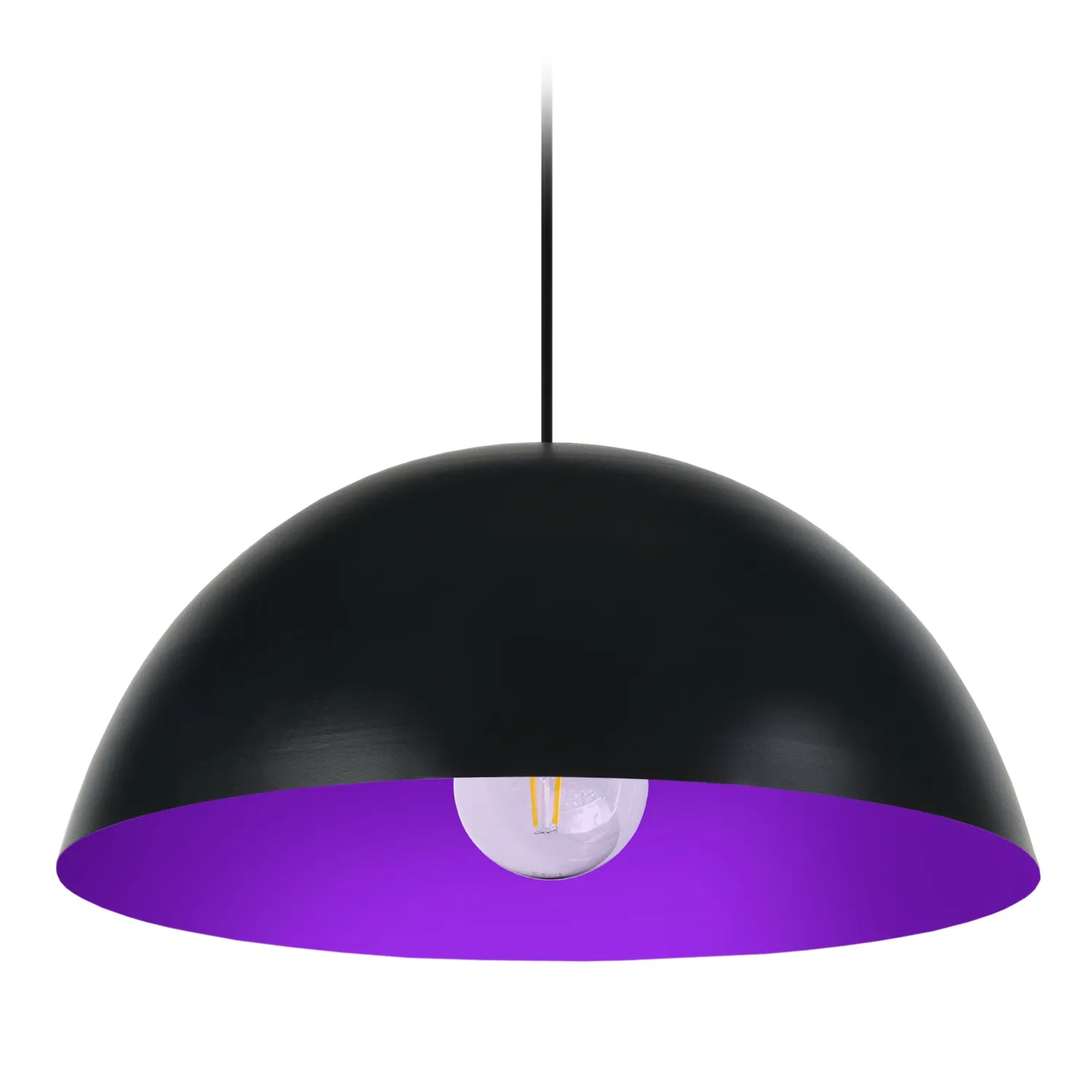 Tosel Demi Boule 35 sospensione 35 cm nero arancio