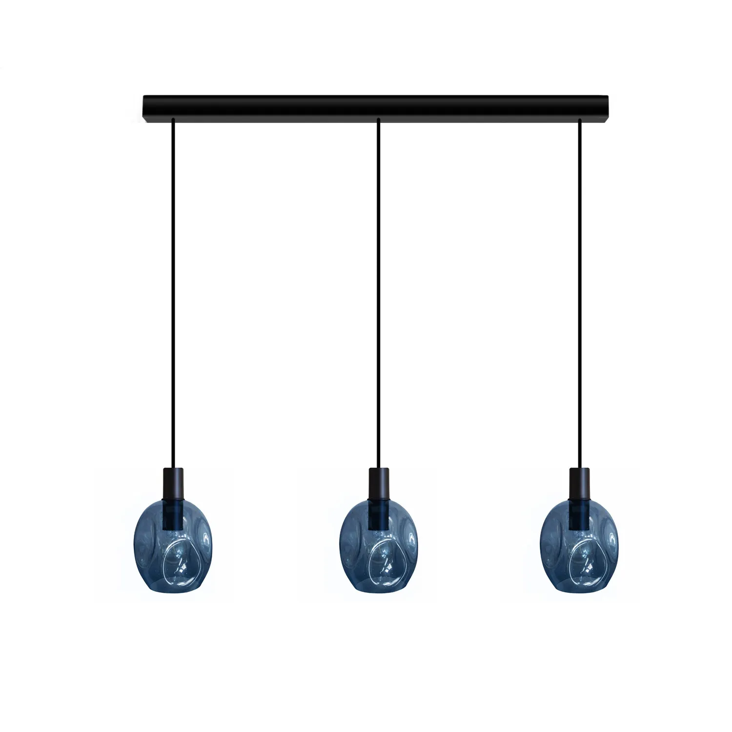 Tosel Vingolf lampadario barra nero vetro 70x100 cm E27