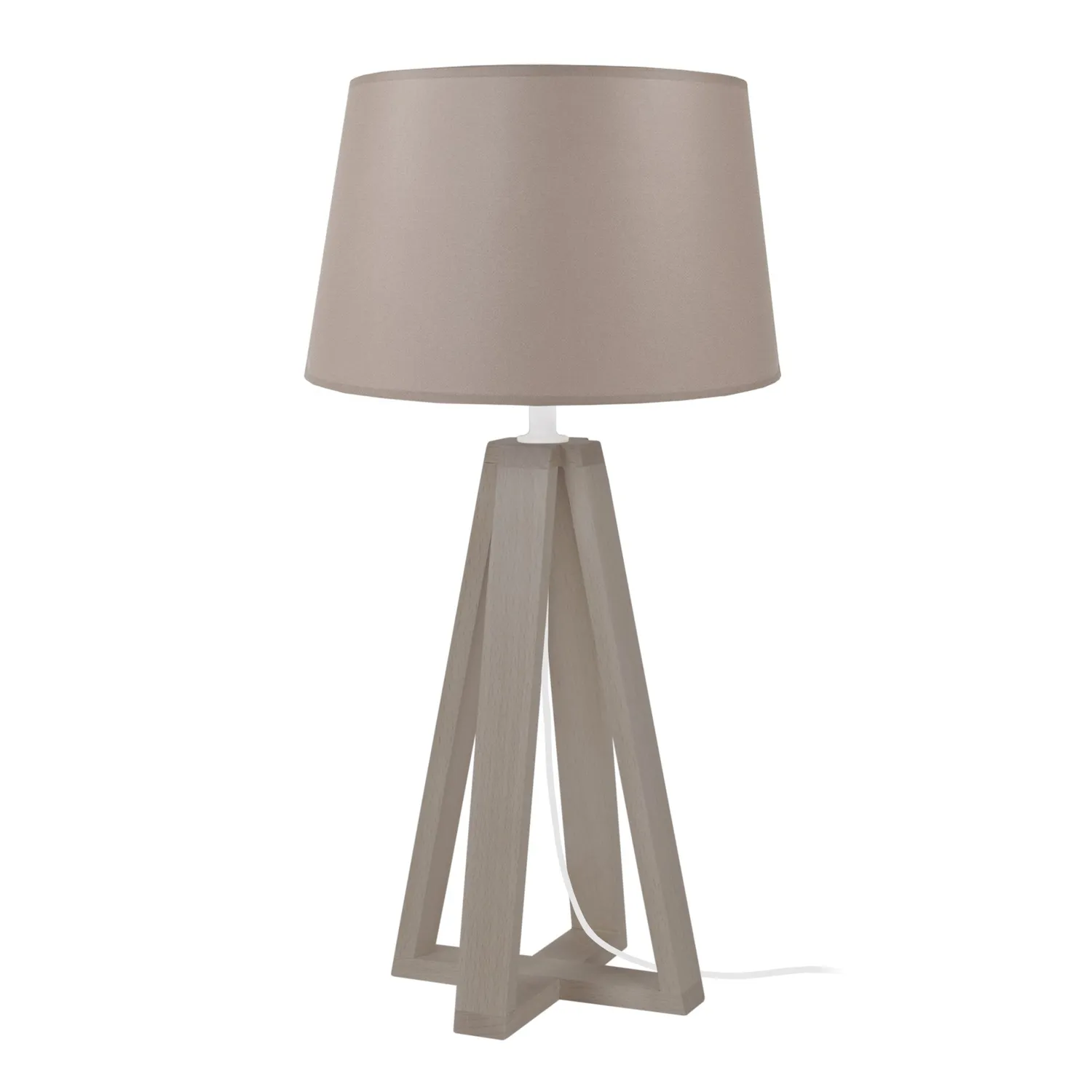 Tosel Linkoping lampada tavolo legno bianco 51 cm E14