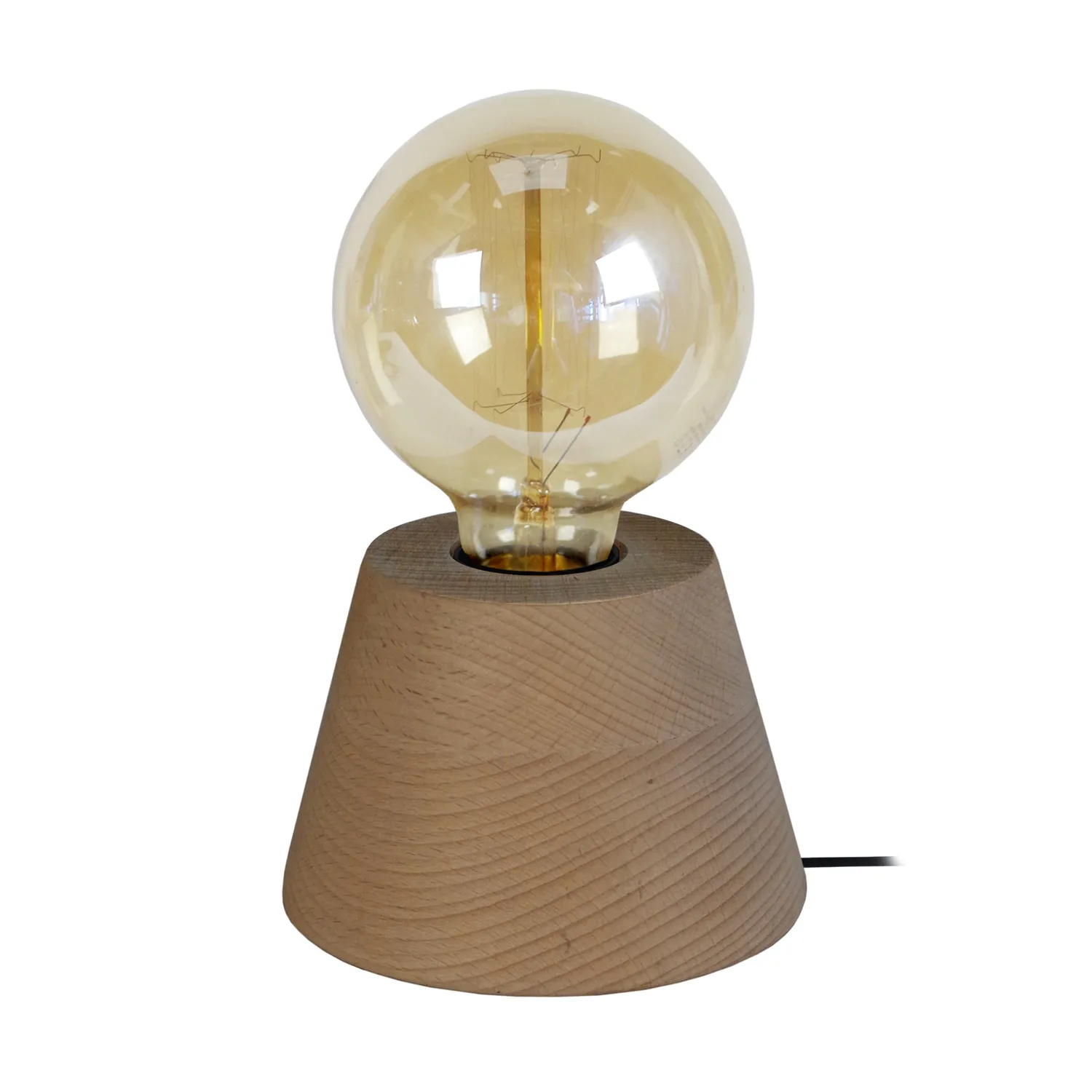 Tosel Bois Cone lampada da tavolo legno 11x18,5 cm naturale