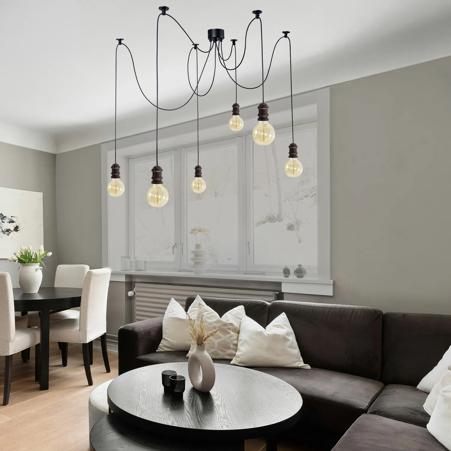 Tosel Norwich lampadario grappolo bronzo 6 luci E27