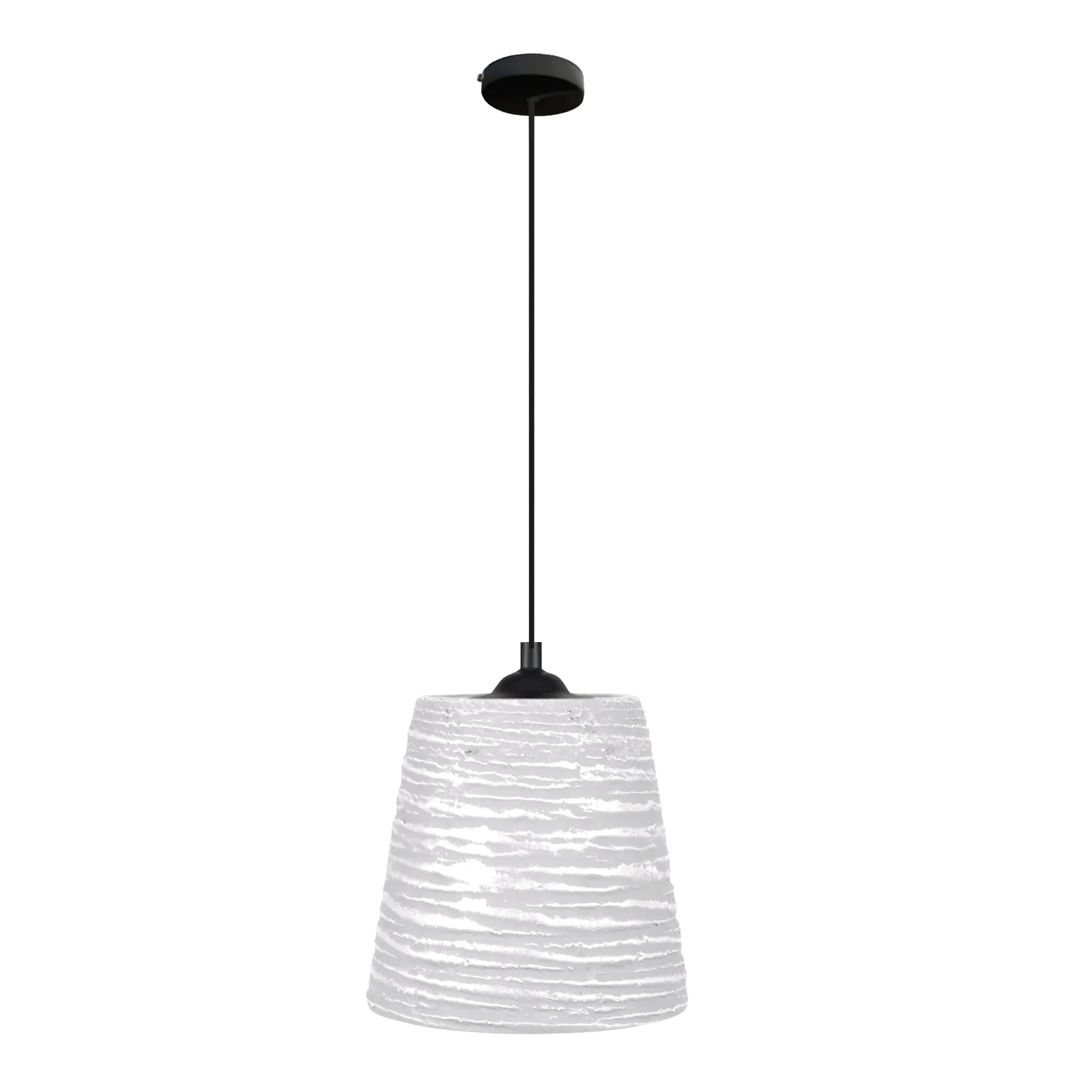 Tosel Lamas sospensione ceramica bianca conica E27