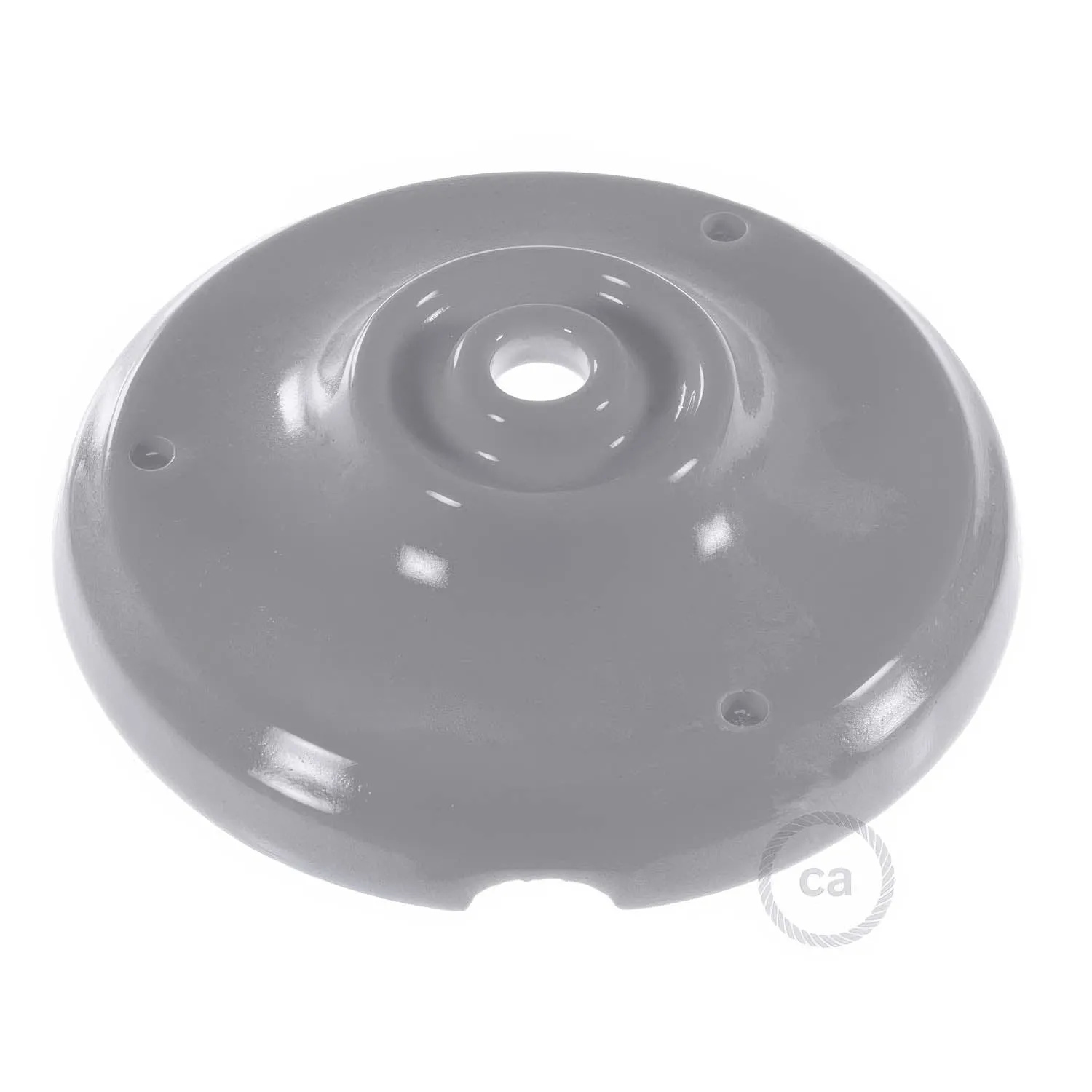 Creative Cables rosone soffitto porcellana grigia 105 mm