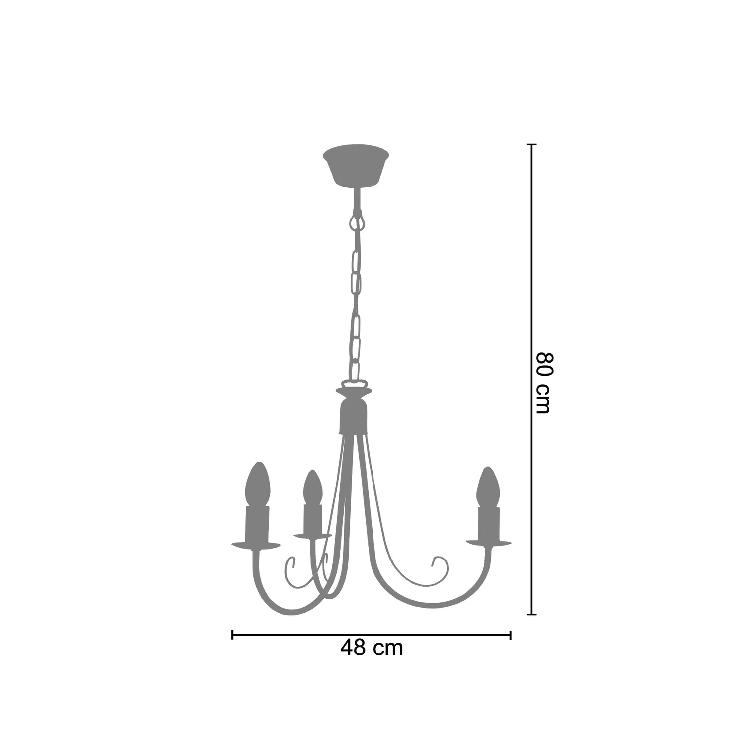 Tosel Côte d'Ivoire lampadario 48 cm grigio