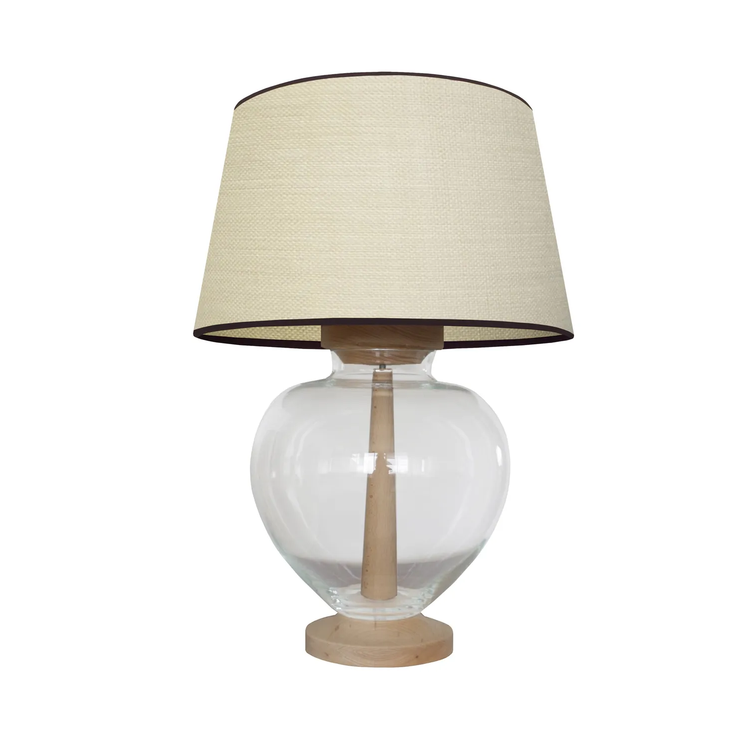 Tosel Liberec lampada comodino legno crema 50x74 cm