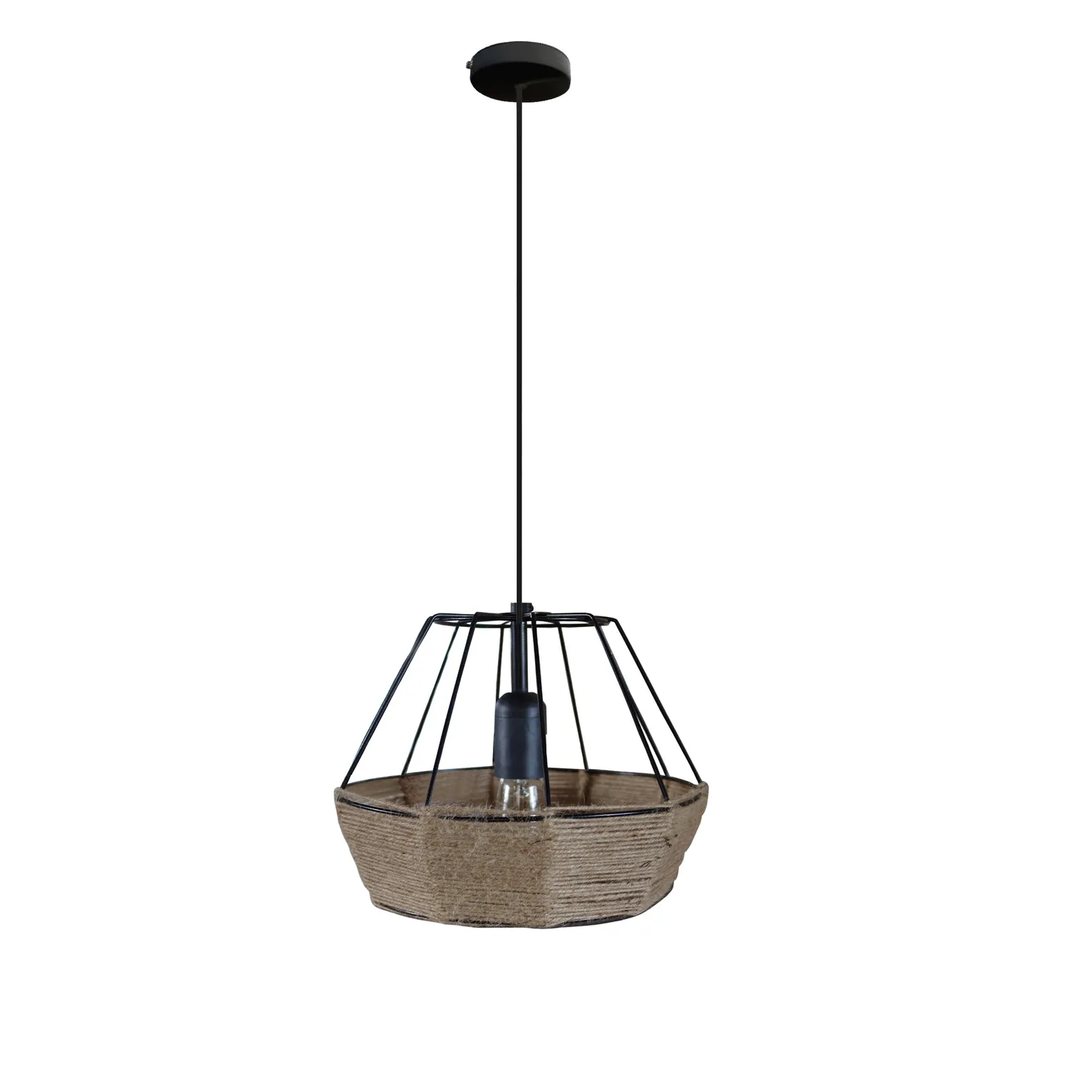 Tosel Evita sospensione corda naturale 100 cm E27