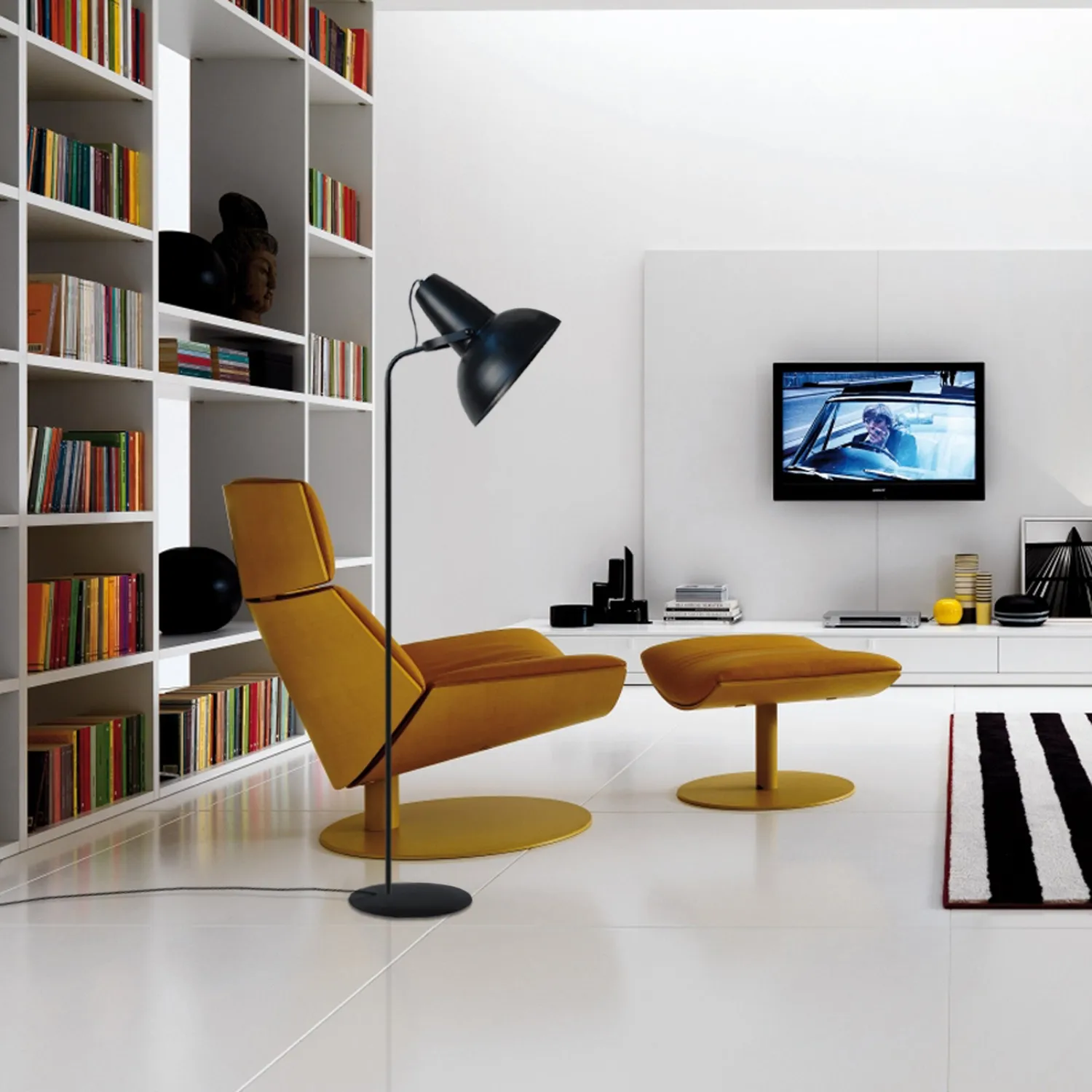 Tosel Aquitaine Piantana Lettura Nera 29x150cm Snodabile