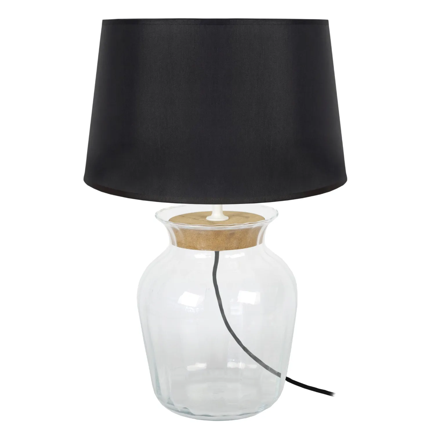 Tosel Pot lampada da tavolo vetro nera 30x45 cm