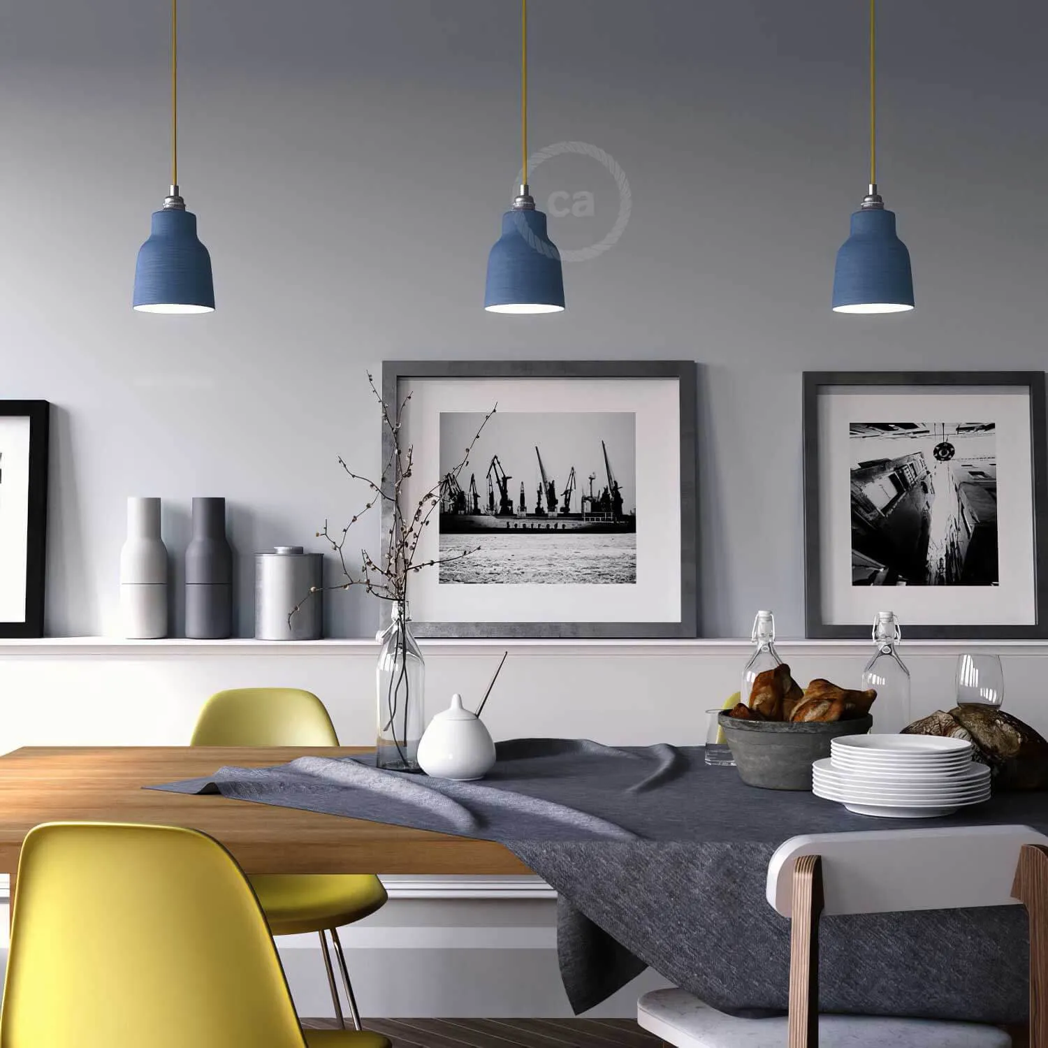 Creative Cables Materia Vaso Avion Striato paralume ceramica