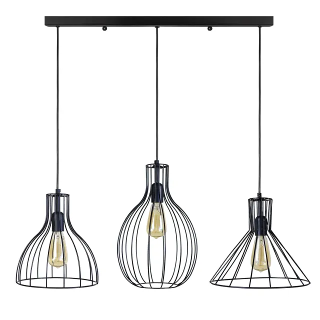 Tosel Rugby lampadario barra bianco 90 cm 3 luci E27