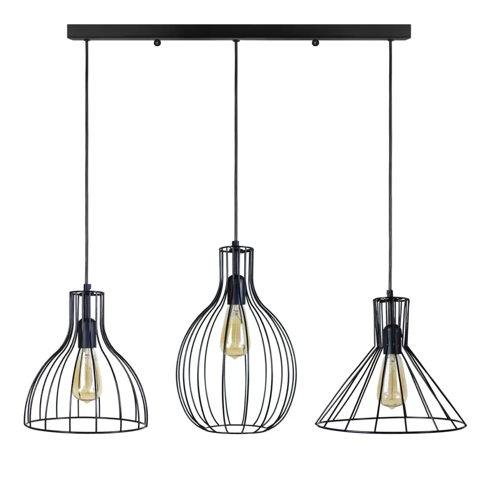 Tosel Rugby lampadario barra bianco 90 cm 3 luci E27