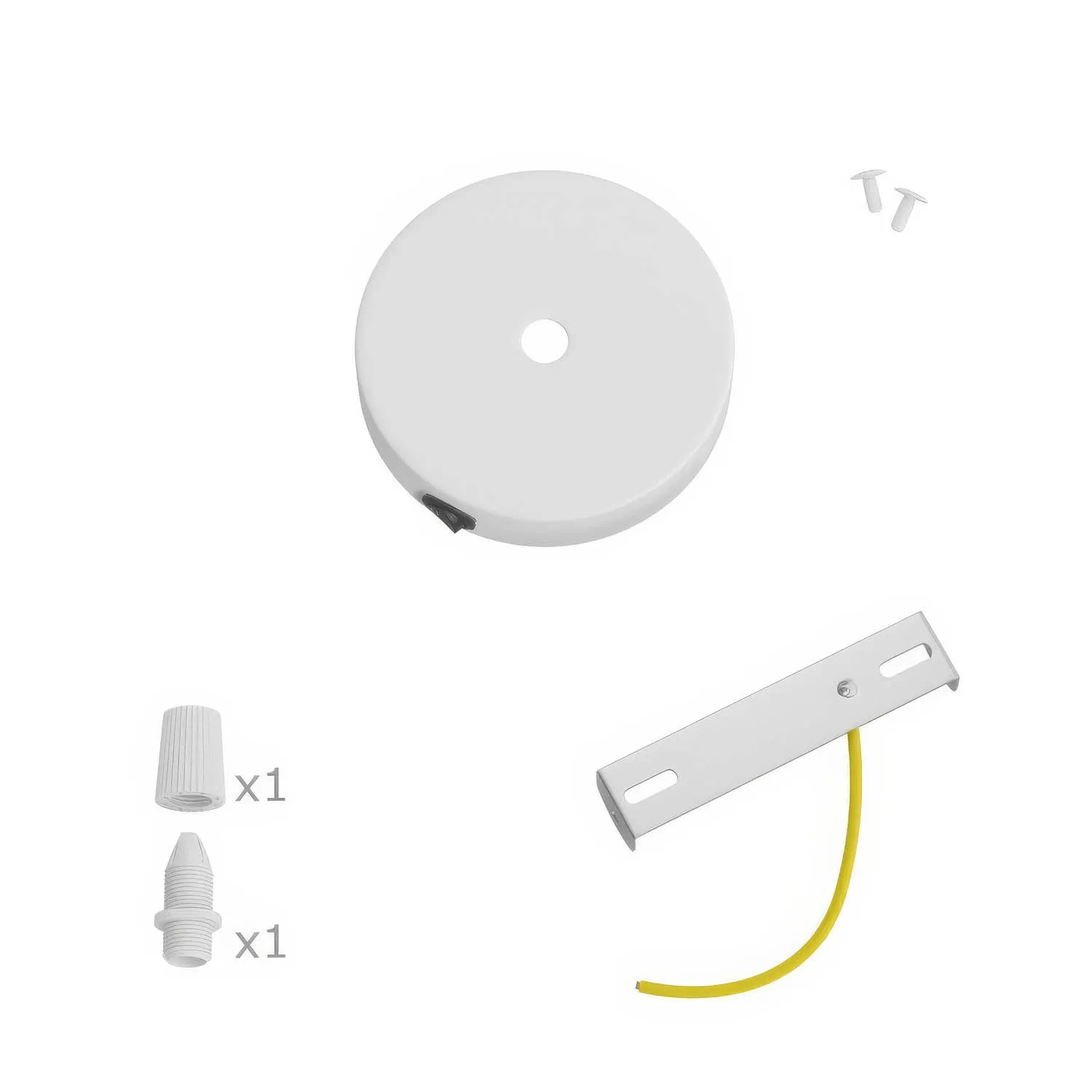 Creative Cables Mini rosone metallo bianco con interruttore