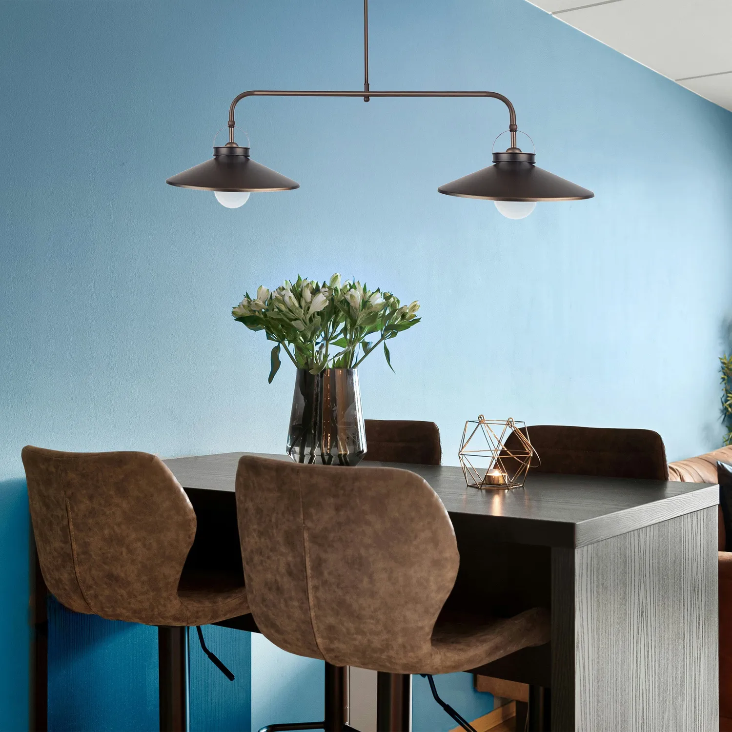 Tosel Saint Malo Metal Bar lampadario bronzo 66x80 cm