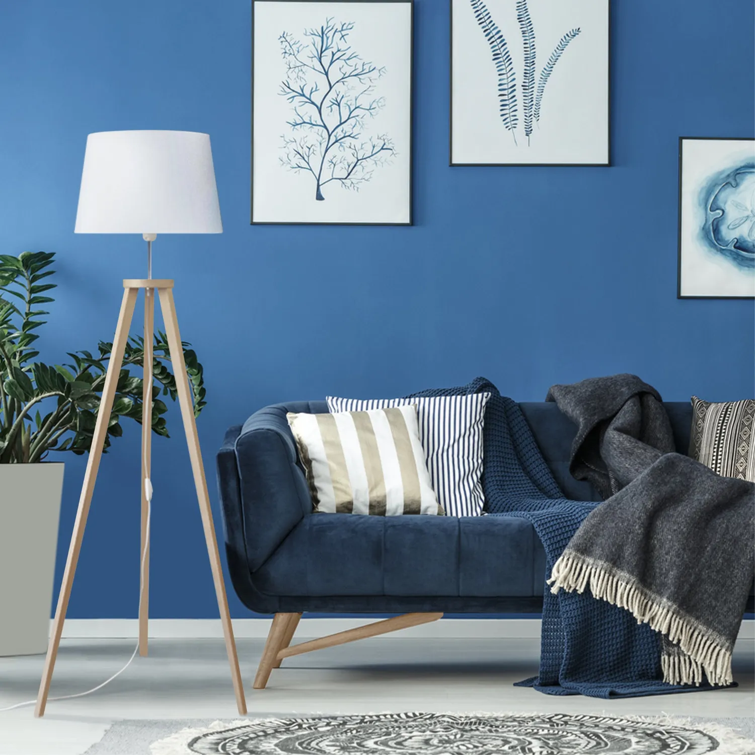 Tosel Malmo Piantana 40x155 cm Naturale Treppiede